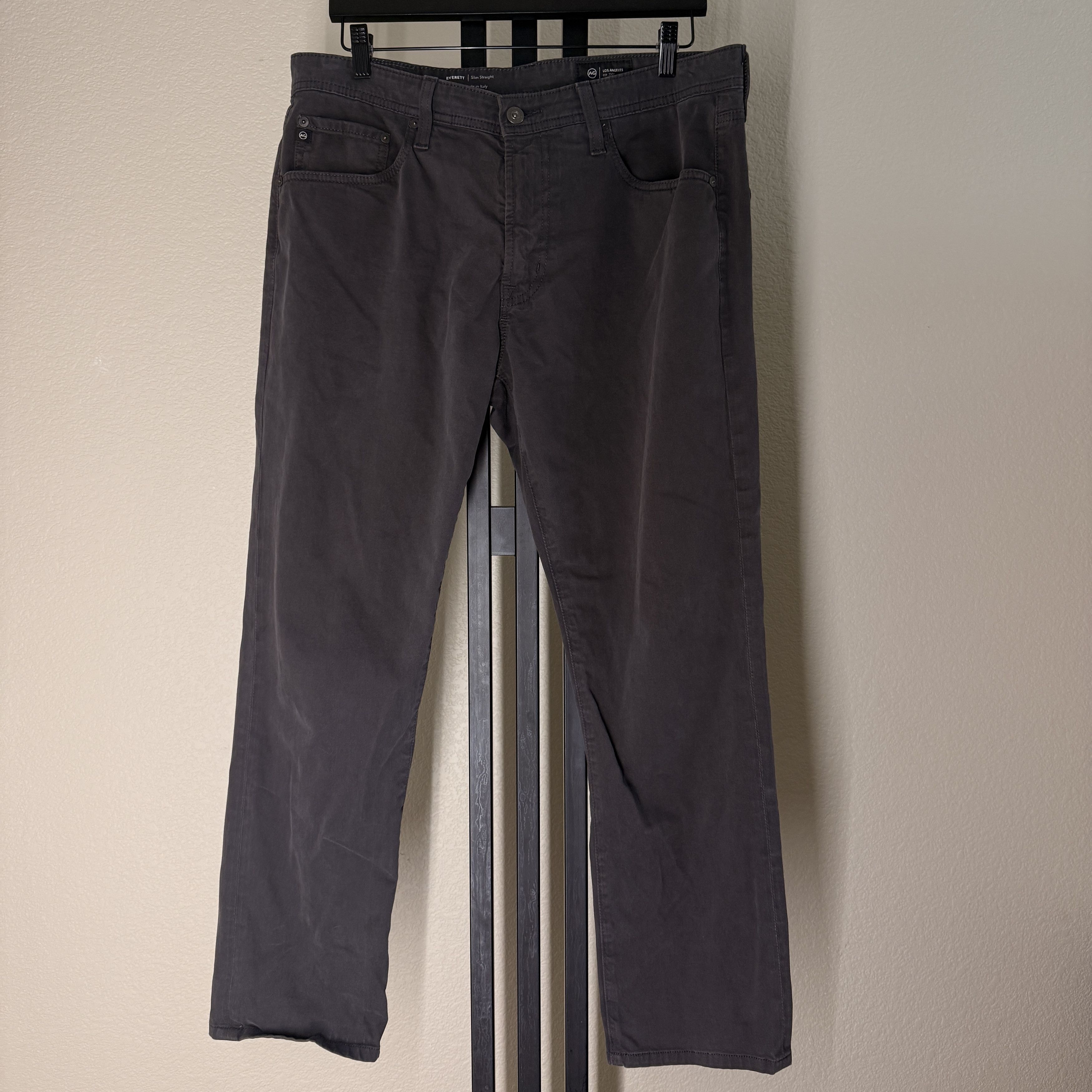 AG Adriano Goldschmied AG Adriano Goldschmied Men's Stretch Twill 34x34 Charcoal Size US 34 / EU 50 - 1 Thumbnail