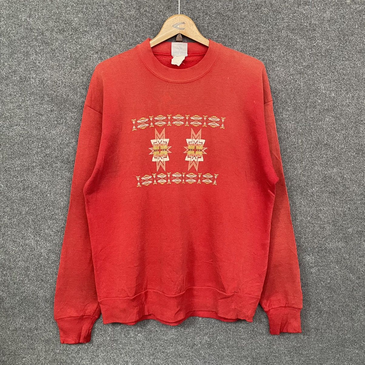 Native × Pendleton × Vintage Vintage 90s Pendleton Native Motive Sunfaded Crewneck Size US M / EU 48-50 / 2 - 1 Thumbnail