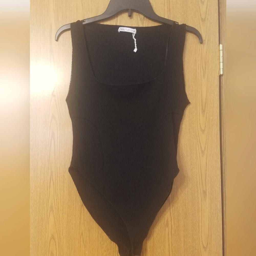 Zara Zara Black Sleeveless Bodysuit Size Large Size ONE SIZE - 1 Thumbnail