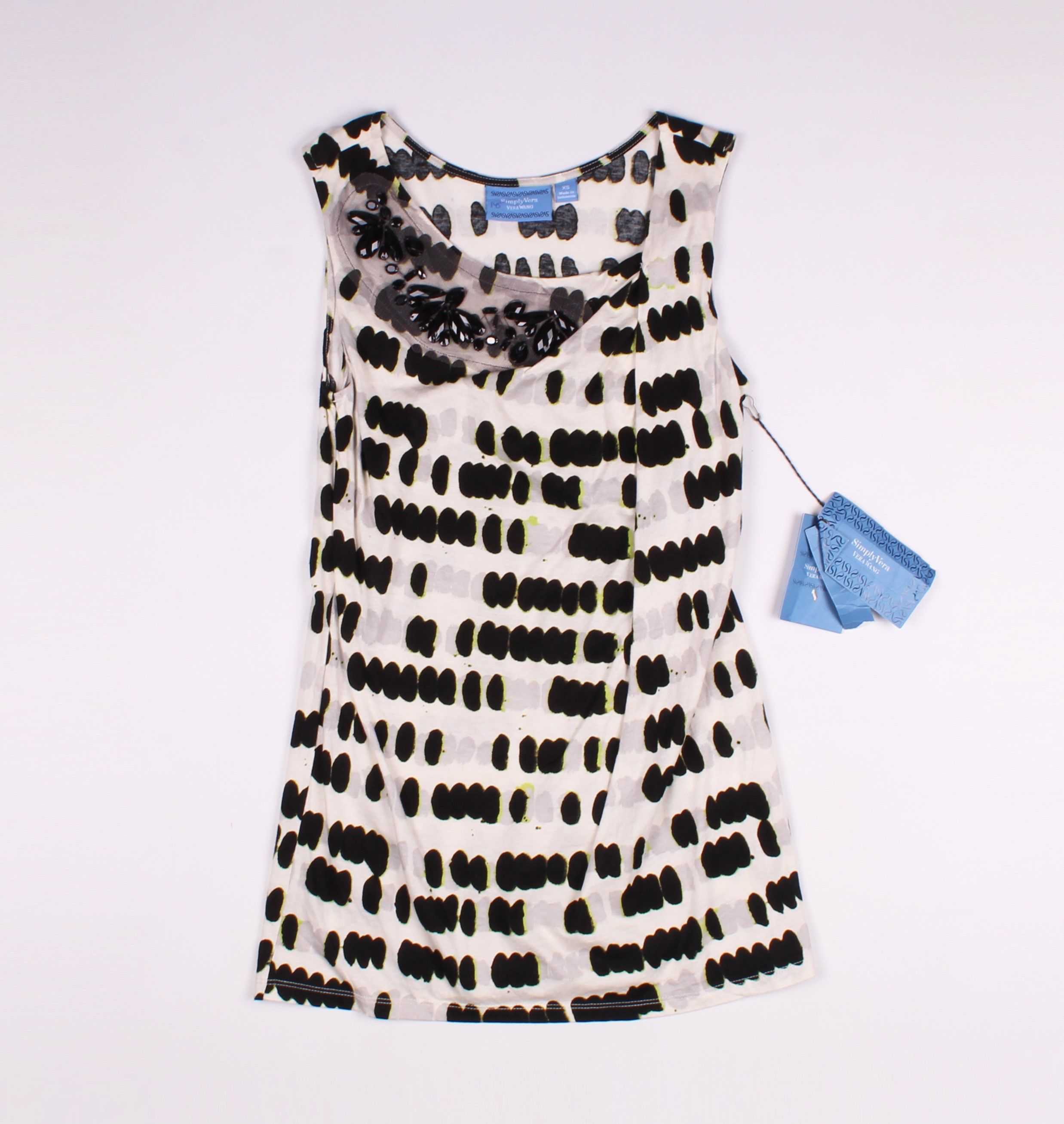 Vera Wang × Vintage Vintage Simply Vera Vera Wang Beaded Sleeveless Top Size XS / US 0-2 / IT 36-38 - 3 Thumbnail