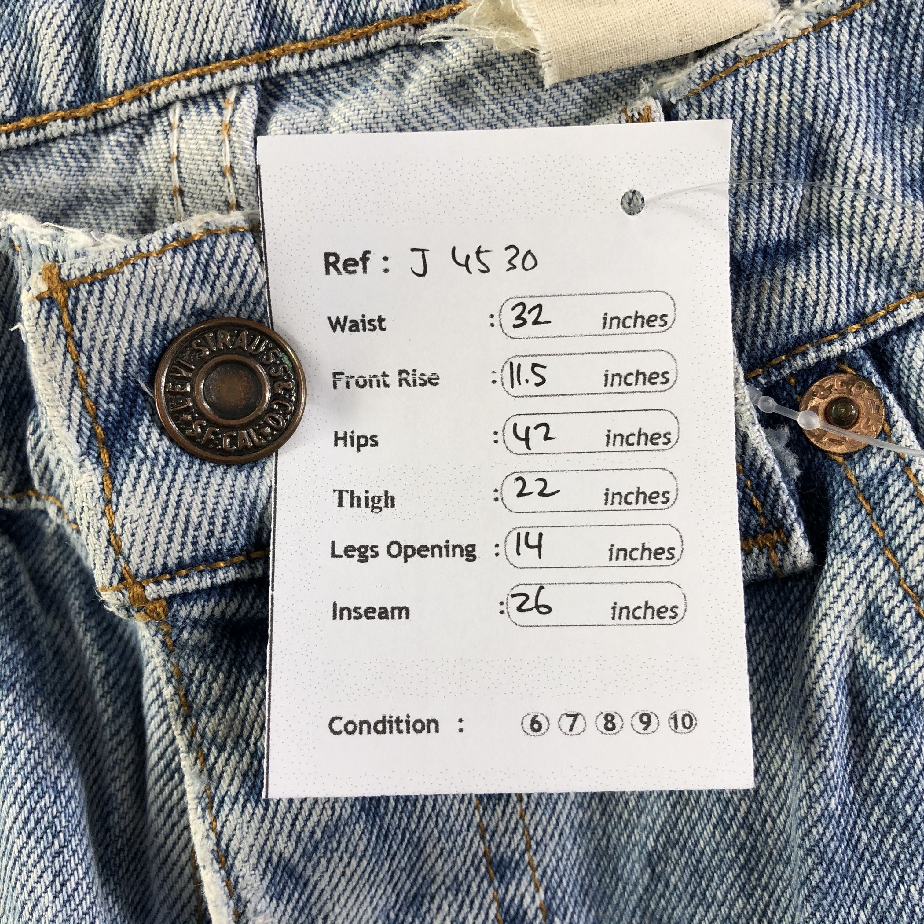 Levi's Vintage Light Wash Levis 505 Orange Tab Jeans-J4530 Size US 32 / EU 48 - 11 Thumbnail