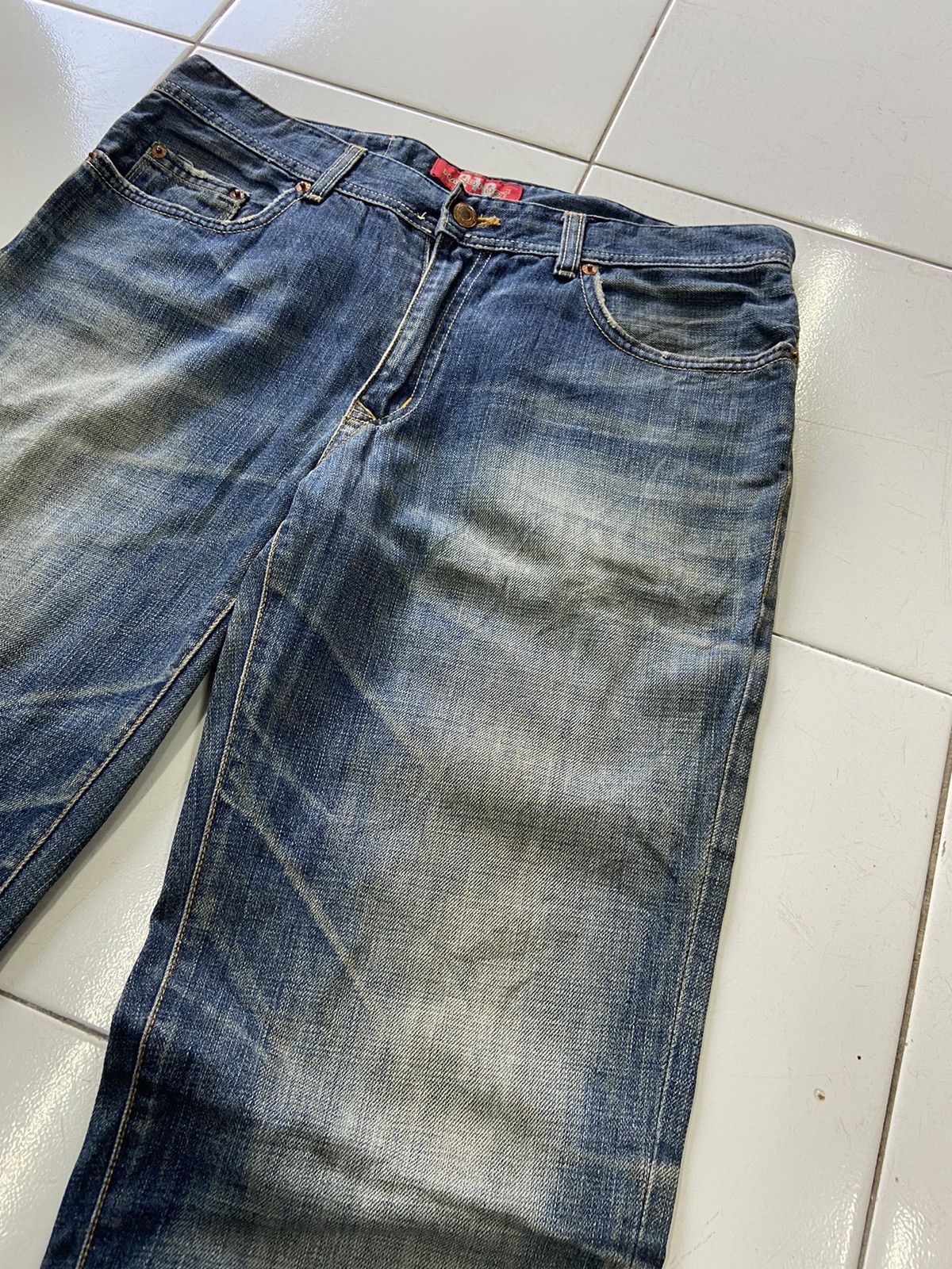 Vintage THE HAND FOOT 210 DOUBLE GATE 12oz DENIM JEANS Size US 32 / EU 48 - 3 Thumbnail