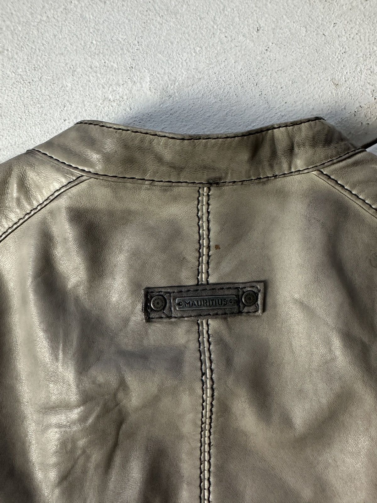 Other 🚨Y2K RICK OWENS TYPE DIRTY SLIM FIT ZIP LEATHER JACKET Size S / US 4 / IT 40 - 13 Thumbnail