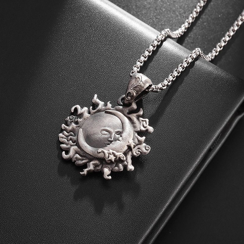 Jewelry Sun Moon Star Kiss Pendant Necklace Size ONE SIZE - 3 Thumbnail