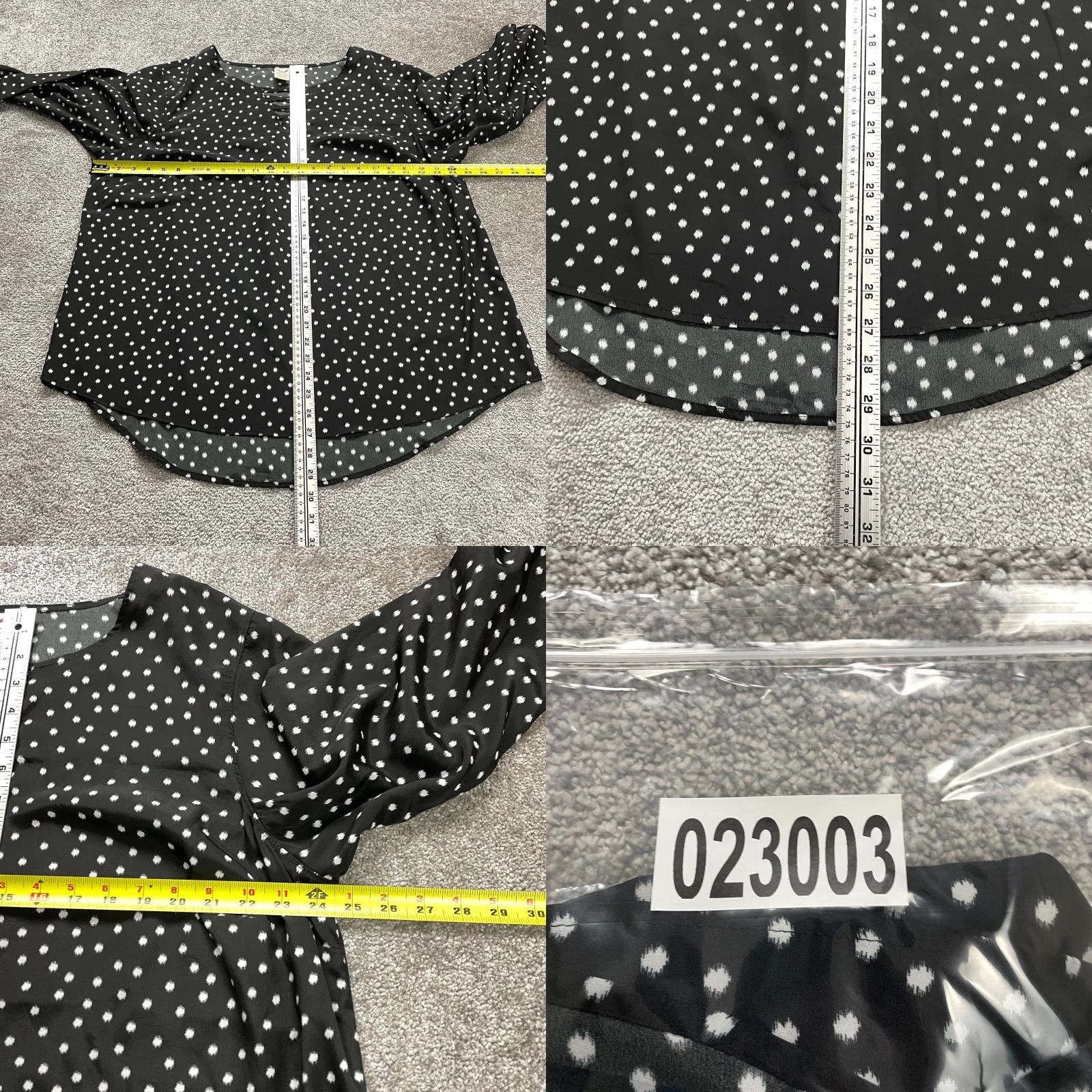 Faded Glory Faded Glory Blouse Shirt Womens 2XL Polka Dot Black White Roll Tab Sleeve Casual Tunic Blouse Size XXL / US 16-18 / IT 52-54 - 8 Thumbnail