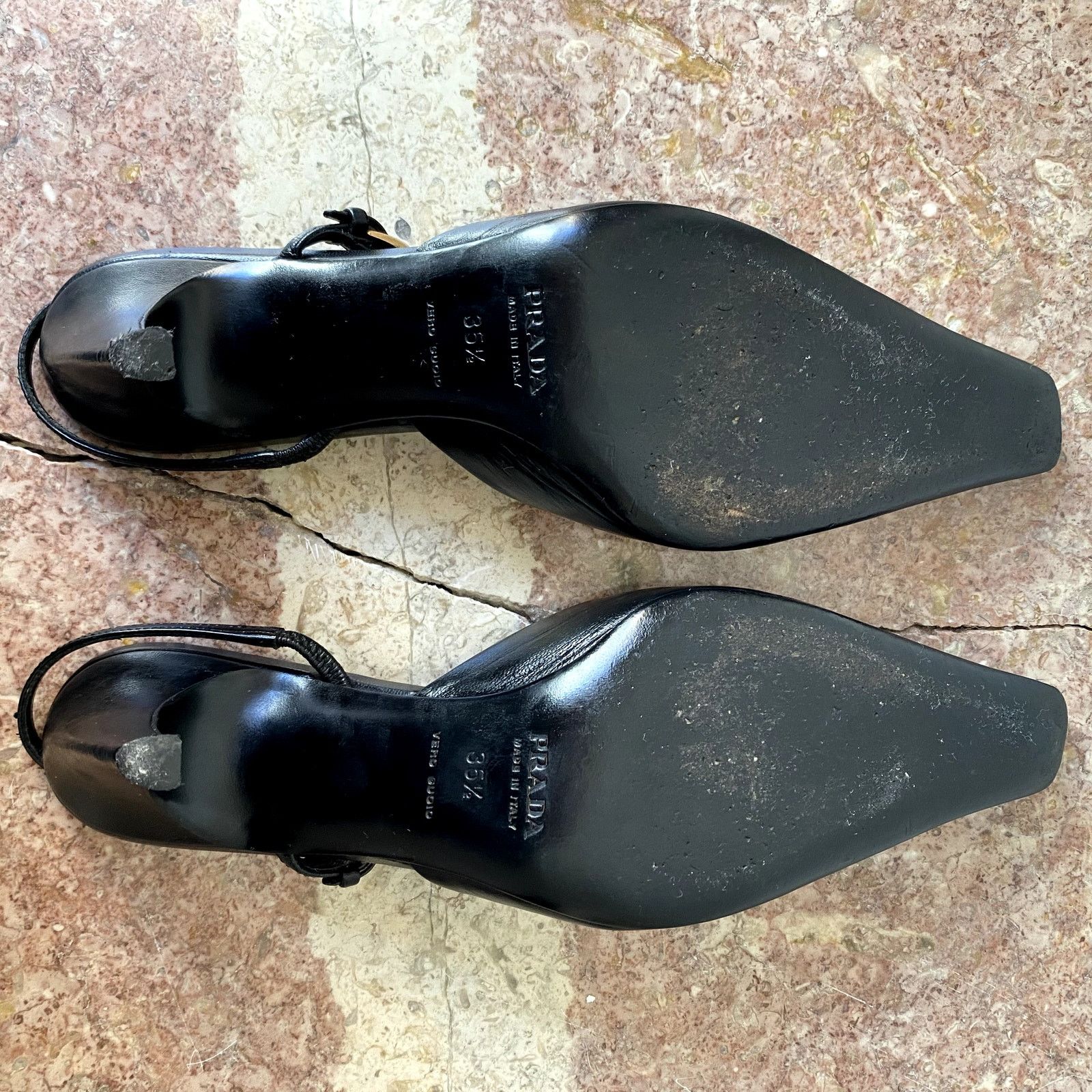Prada Prada late-’90s multi-buckle square-toe slingback pumps Size US 5.5 / IT 35.5 - 7 Thumbnail