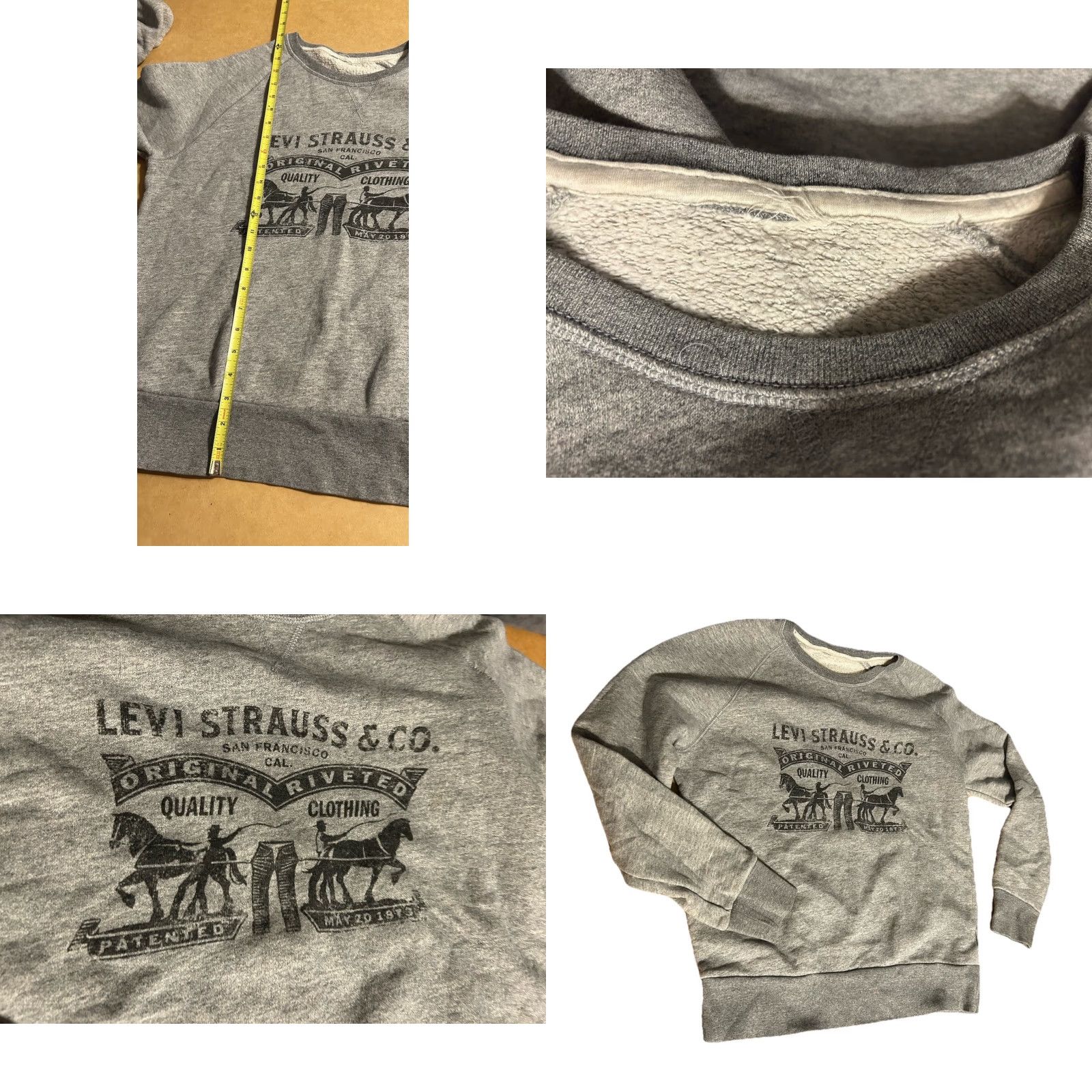 Levi's VINTAGE Levi's Sweatshirt Pullover Unisex Adults Large Heather Gray Front Graphic Logo Size US L / EU 52-54 / 3 - 10 Thumbnail