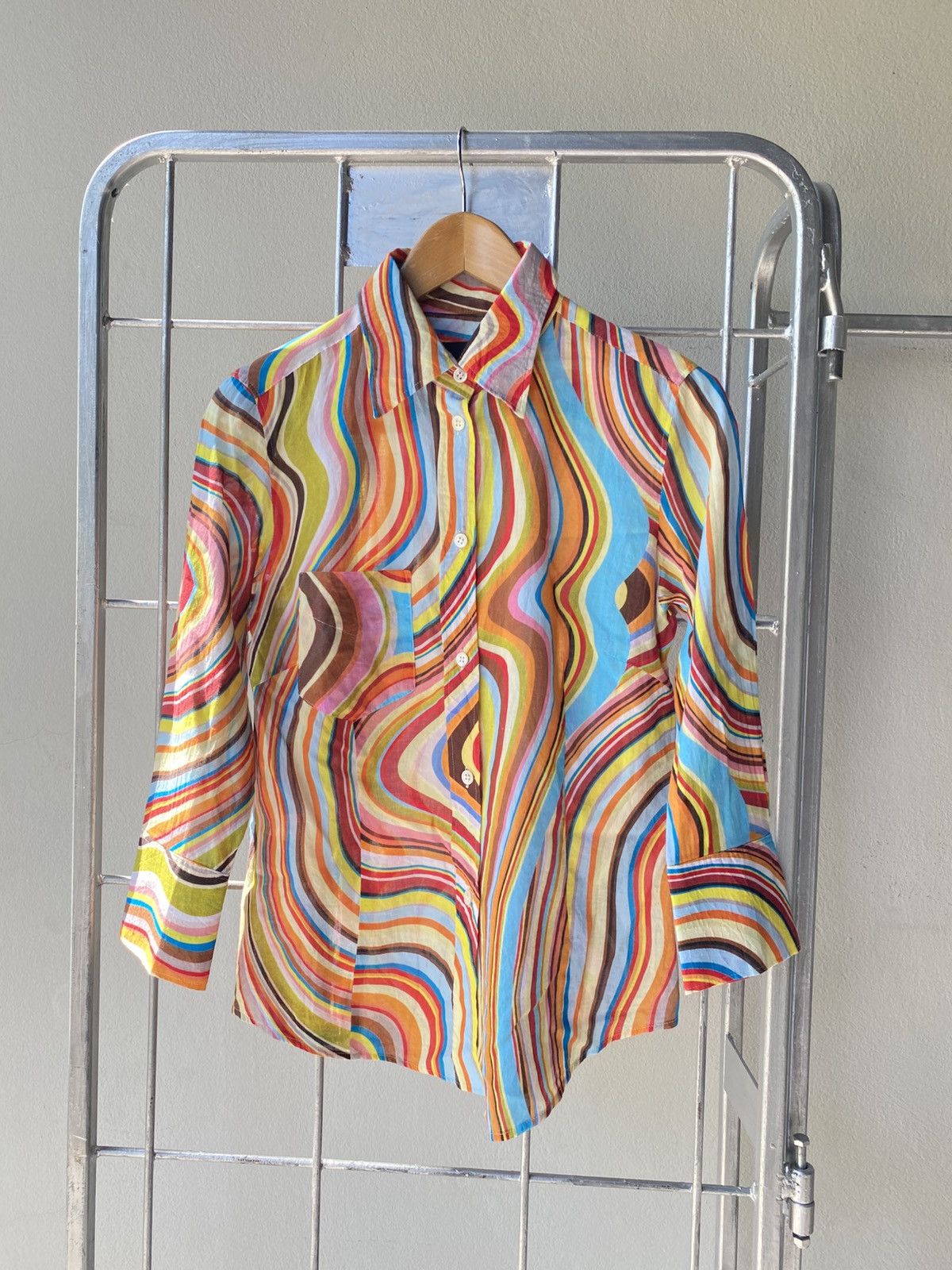 Paul Smith Paul Smith BLACK Multicolor Psychedelic Wave Shirt Size S / US 4 / IT 40 - 1 Thumbnail