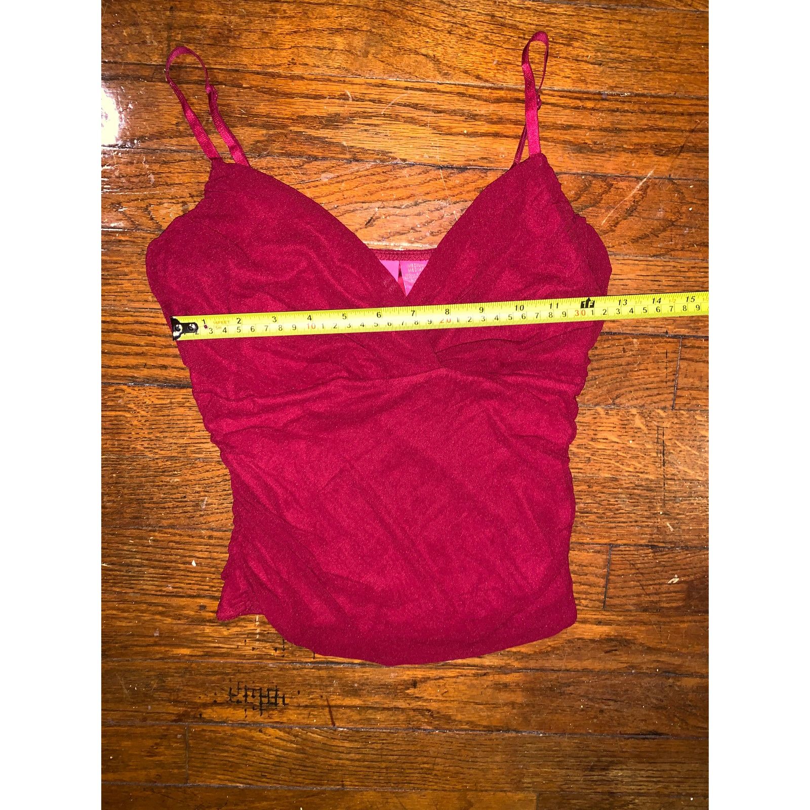 Other Thalia Sodi Burgundy Ruched Surplice Cami Top Mesh NWT M Size M / US 6-8 / IT 42-44 - 5 Thumbnail