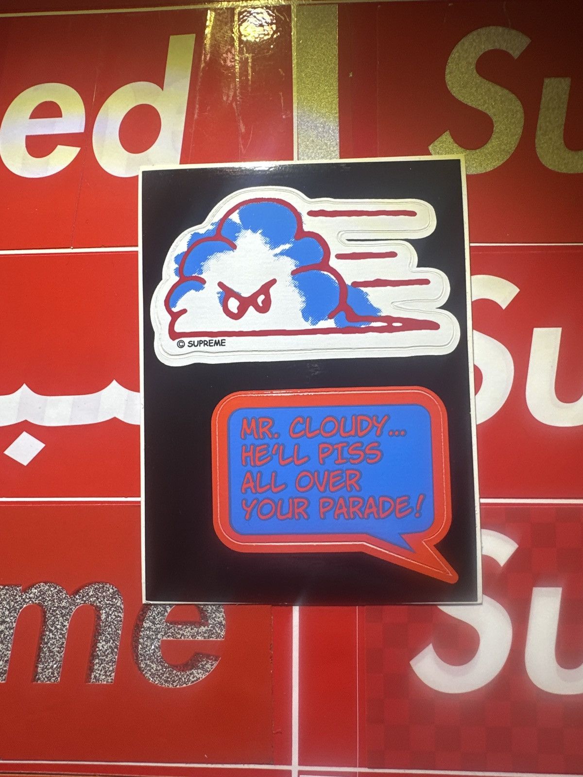 Supreme × Vintage 2004 Supreme Mr. Cloudy Sticker Rare OG Box Logo Bogo New Size ONE SIZE - 1 Thumbnail