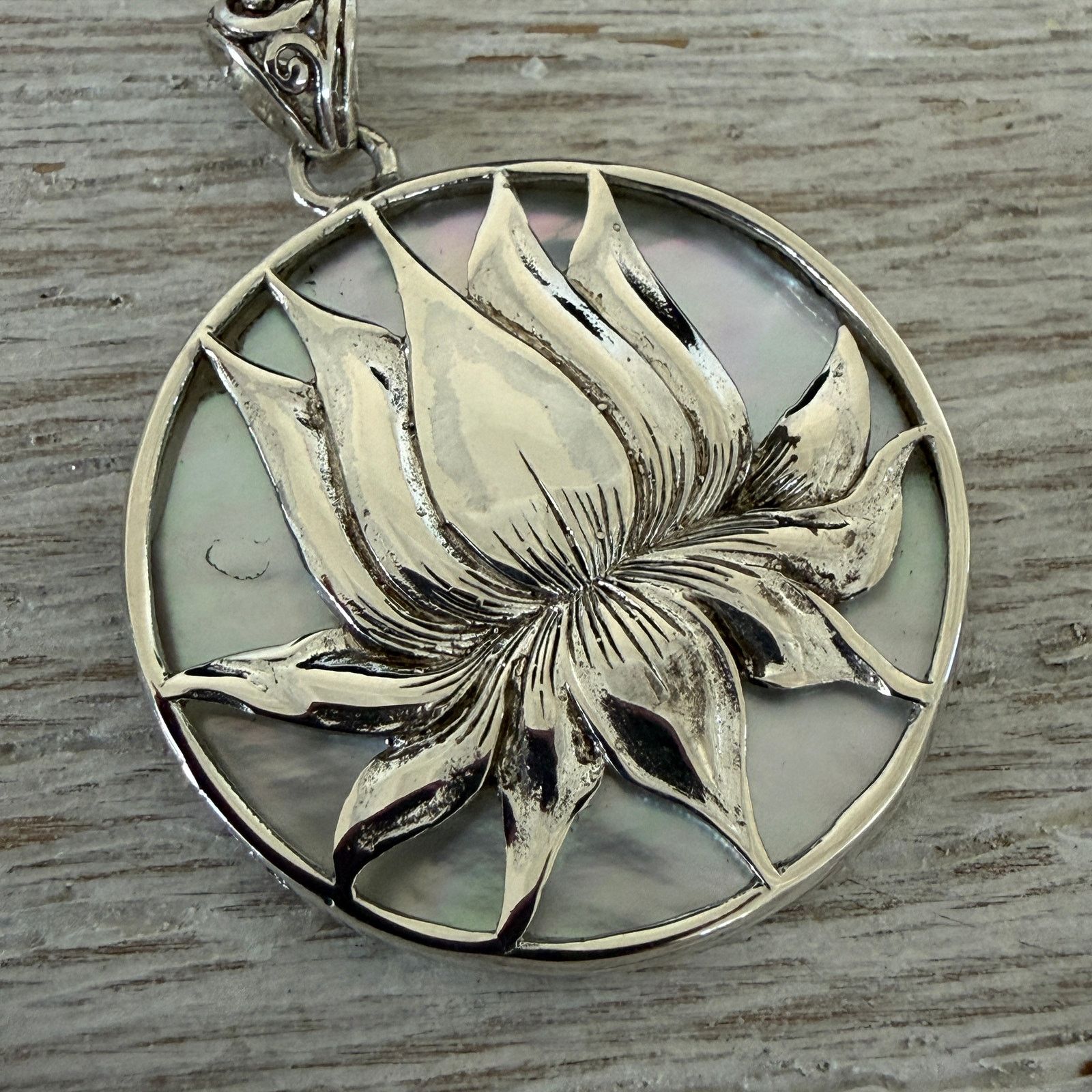 Other Sterling Silver Lotus Medallion Pendant Size ONE SIZE - 3 Thumbnail
