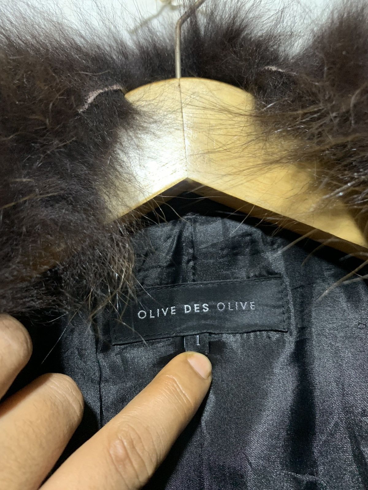 Beauty Beast Olive desOlive fox fur collar doublebreast wool rider jacket Size XS / US 0-2 / IT 36-38 - 10 Thumbnail