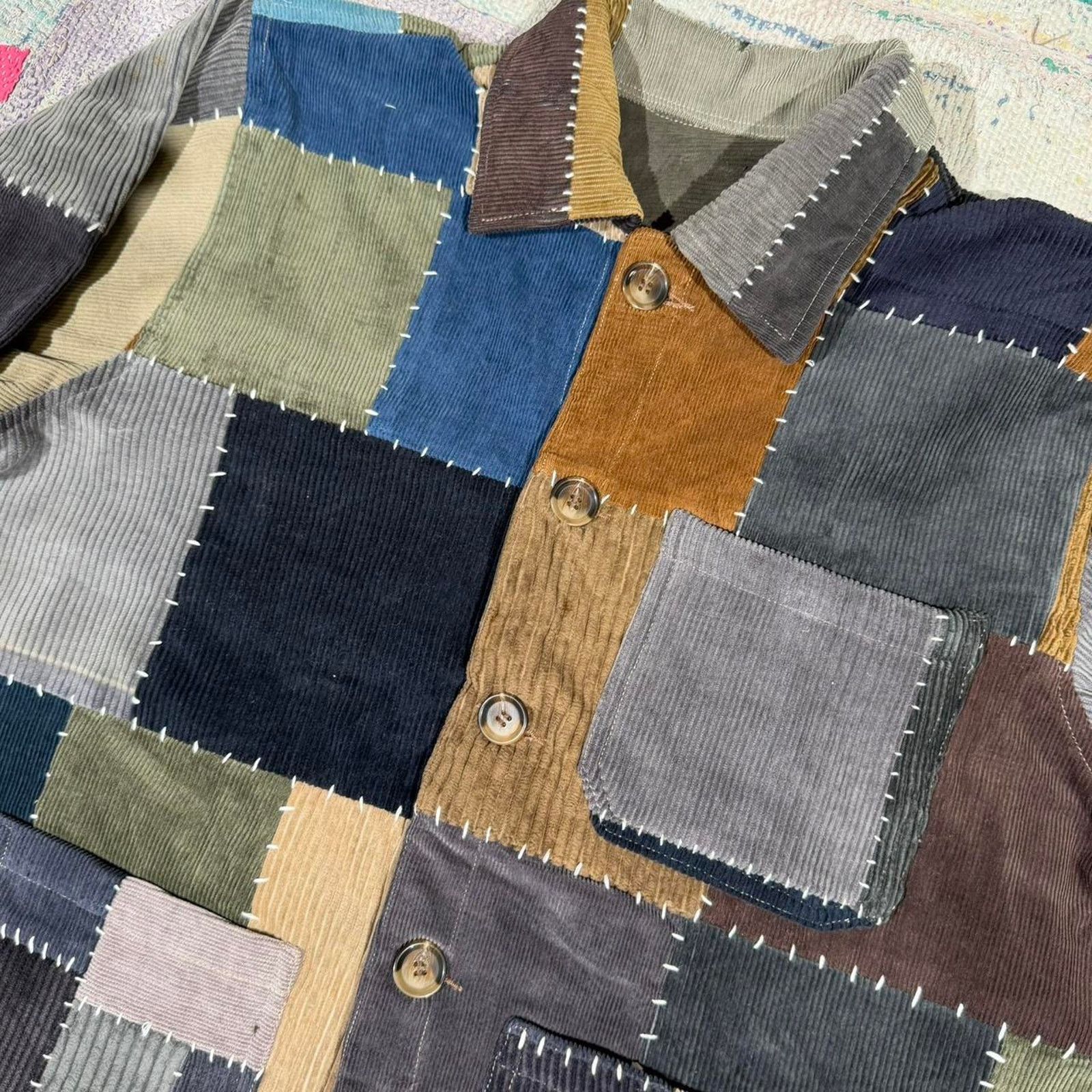 Other Custom patchwork corduroy jacket handmade sashiko size small Size US S / EU 44-46 / 1 - 3 Thumbnail