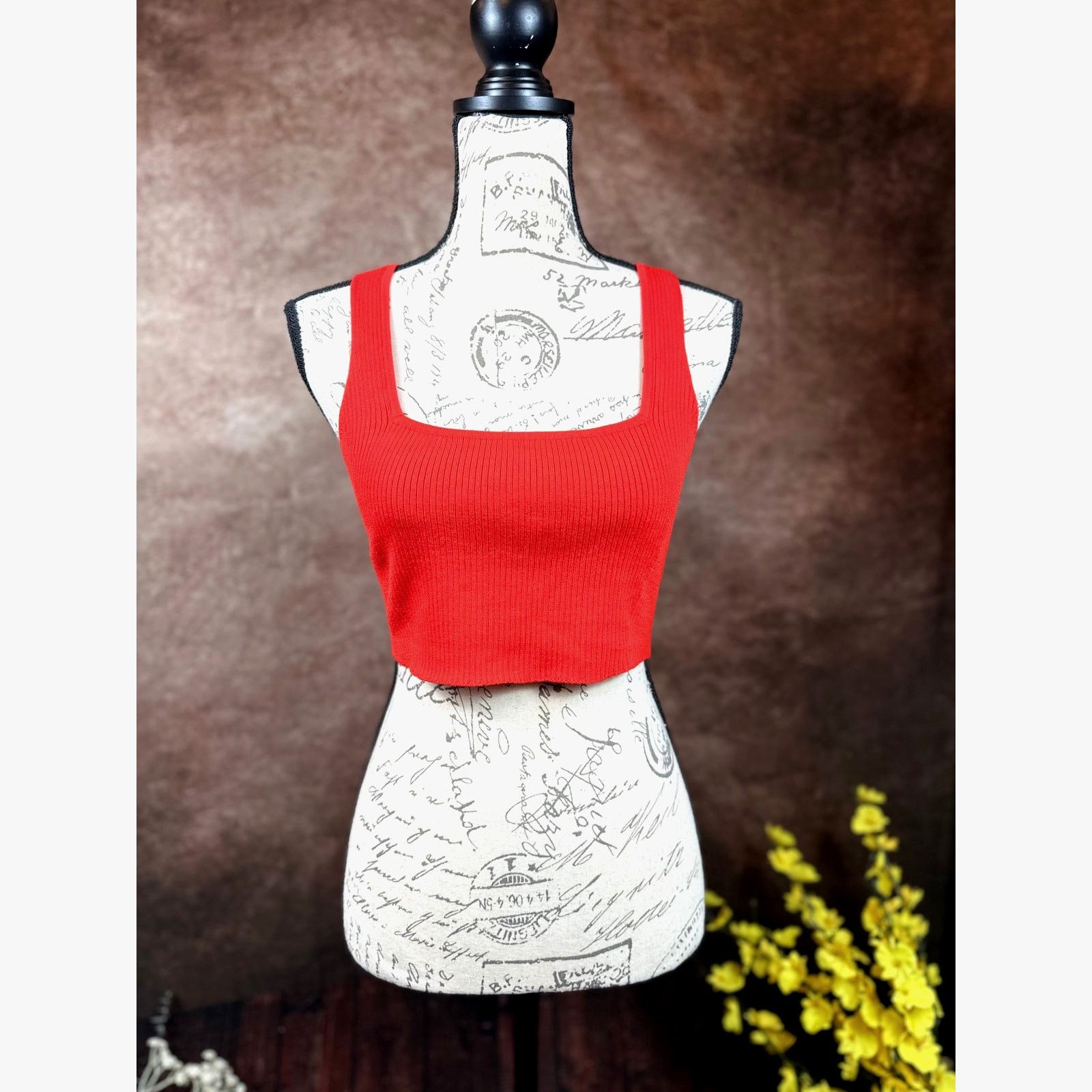 Other Lita by Ciara True Rib Crop Top - Fiery Red - size M Size M / US 6-8 / IT 42-44 - 2 Thumbnail