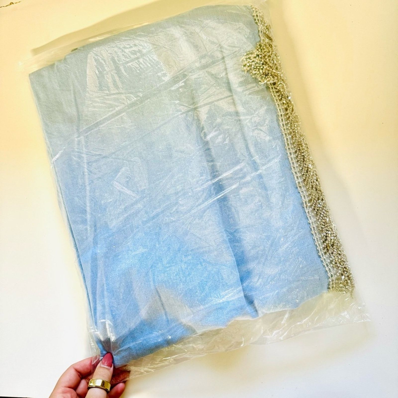 Other NEW Light Stretch Denim Crystal Fringe Tassel Split Leg Jean Size 28" / US 6 / IT 42 - 8 Thumbnail