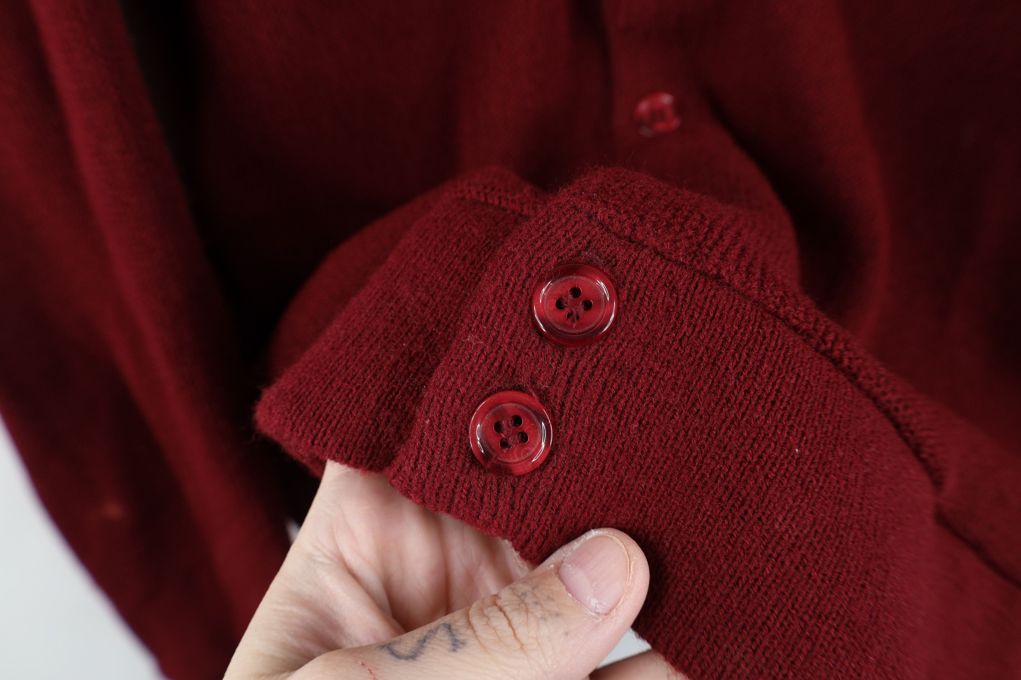 Vintage Vintage 90s Streetwear Blank Knit Cardigan Sweater Red USA Size US M / EU 48-50 / 2 - 4 Thumbnail
