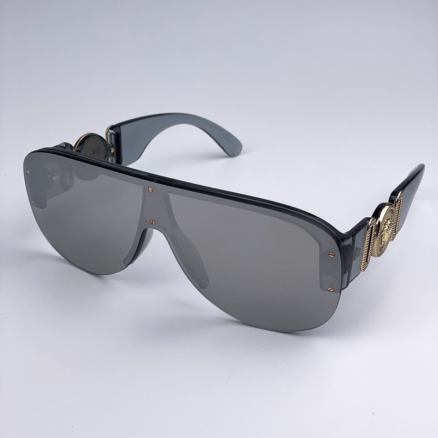 Versace NEW Versace VE4391 311/6G Mirrored Shield Men Sunglasses Size ONE SIZE - 3 Thumbnail