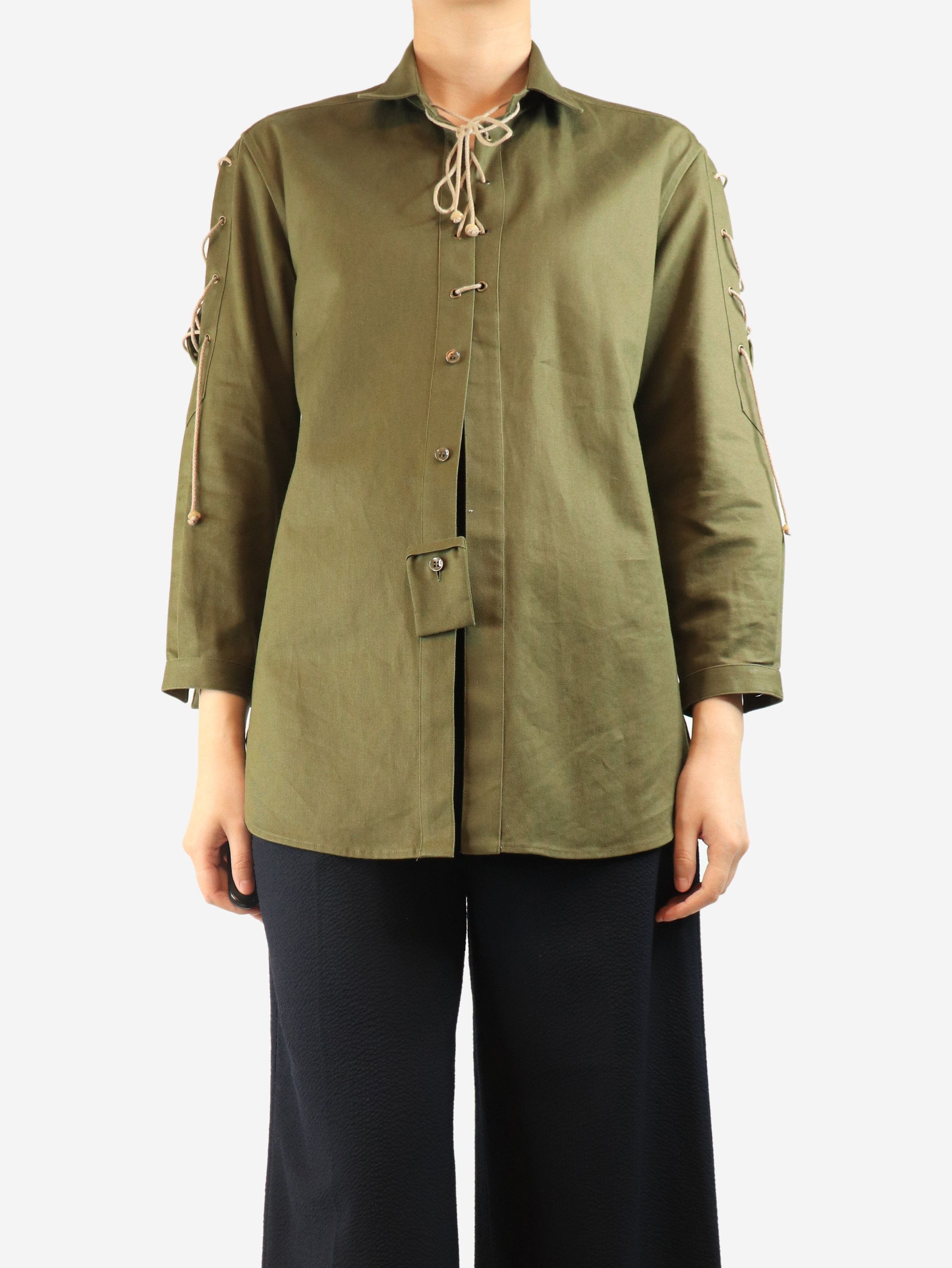Other Olive lace-up shirt - UK 10 Size M / US 6-8 / IT 42-44 - 1 Thumbnail