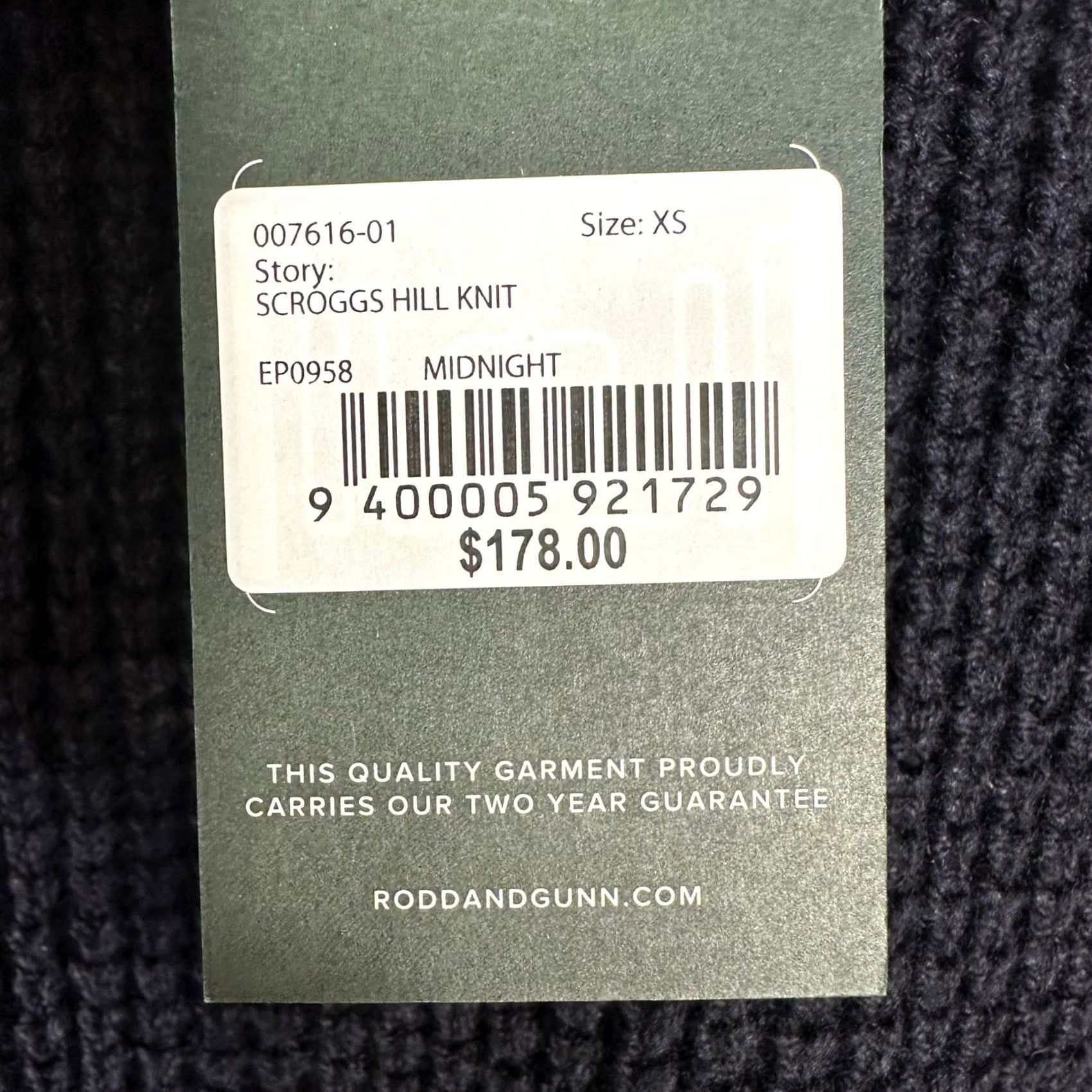 Rodd & Gunn Rodd & Gunn Scroggs Hill Knit Sweater Mens XS Midnight Navy Blue Wool Cotton NEW Size US XS / EU 42 / 0 - 4 Thumbnail