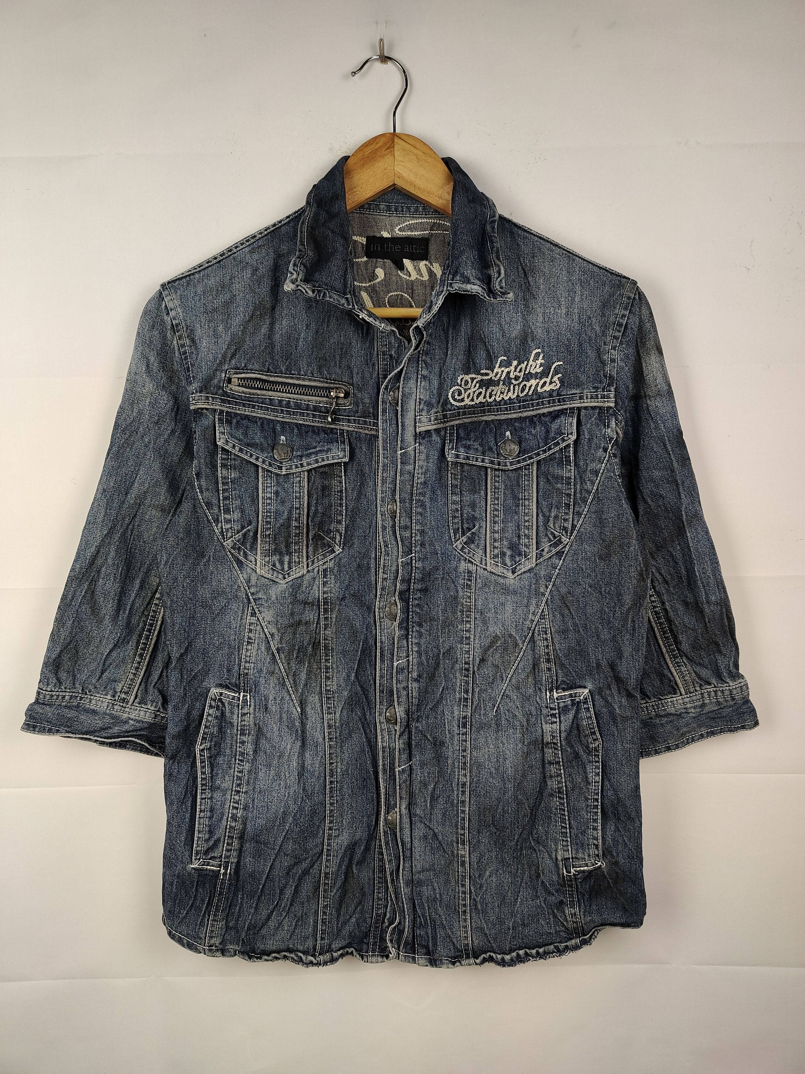 In The Attic × Seditionaries In The Attic Distressed Denim Western Shirt Gothic punk Size US S / EU 44-46 / 1 - 1 Thumbnail