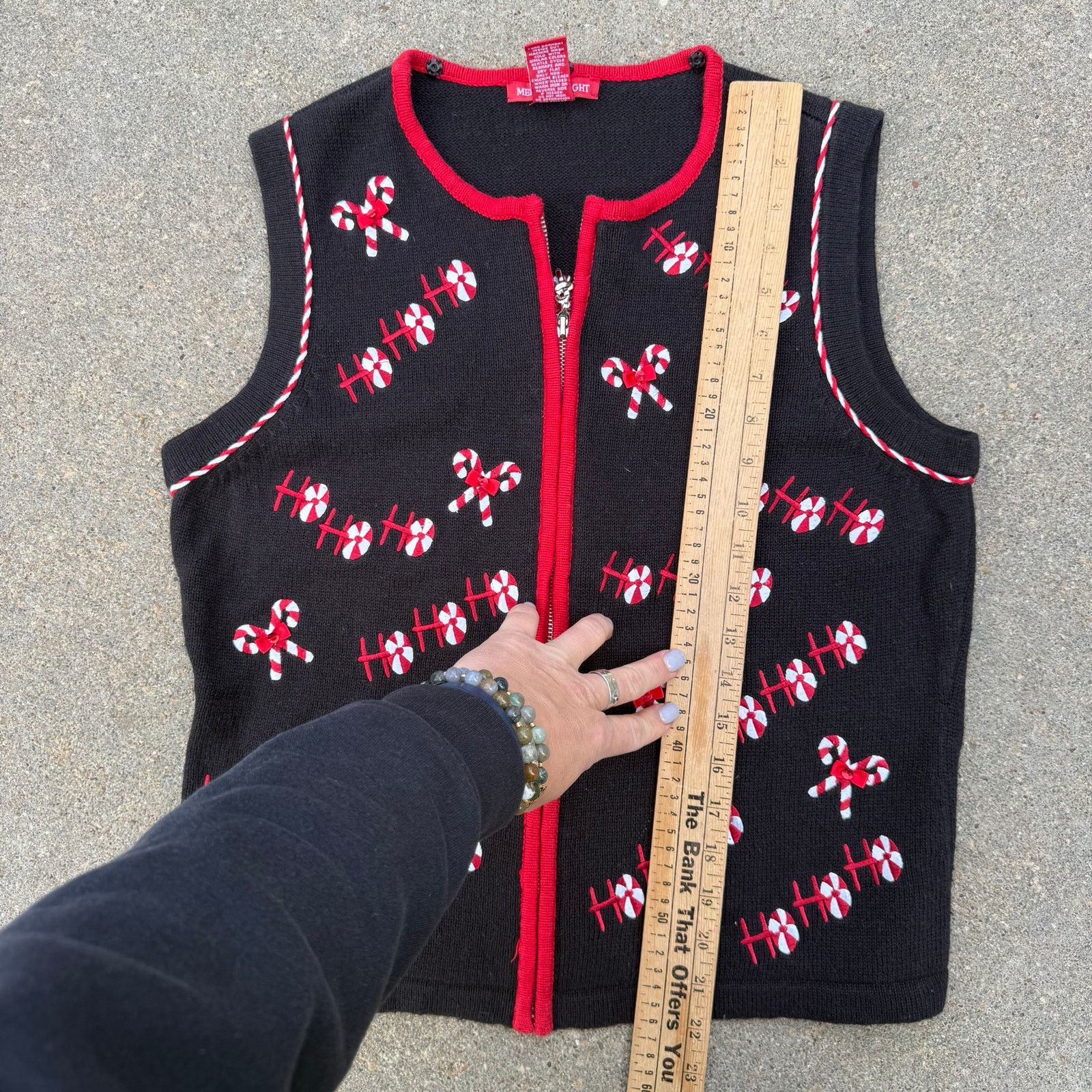 Vintage Y2K Ugly Christmas Sweater Vest Candy Cane Peppermints M Size M / US 6-8 / IT 42-44 - 7 Thumbnail