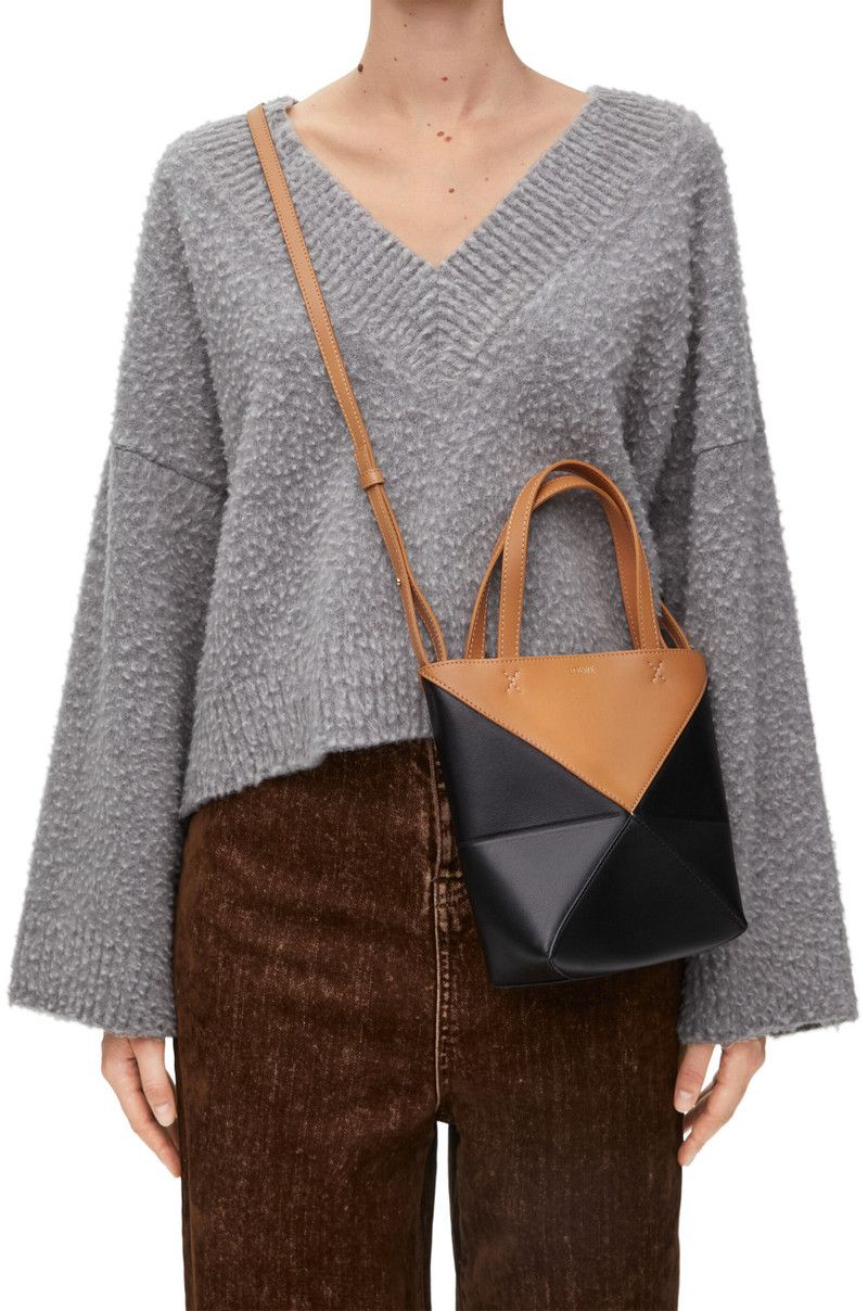 Loewe o1in1g0426 Size: OS/ Mini Puzzle Fold Tote Bag Desert/Black Size ONE SIZE - 2 Thumbnail