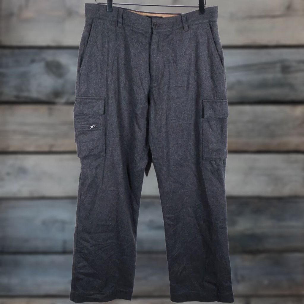 Banana Republic VINTAGE Banana Republic Wool Cargo Pants Mens 35 x 32 Charcoal Gray Dawson Lined Gorp Size US 35 - 1 Thumbnail