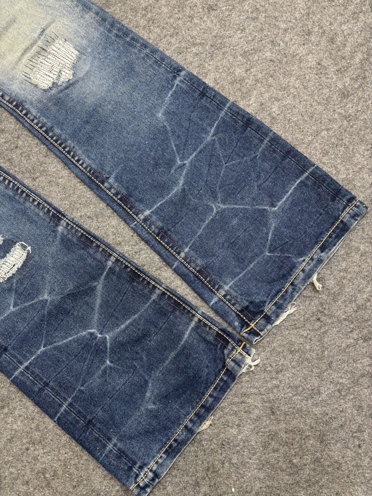 Seditionaries 💥Sick Super Flare Patchwork💥Icom Distressed Denim F596 Size US 34 / EU 50 - 12 Thumbnail