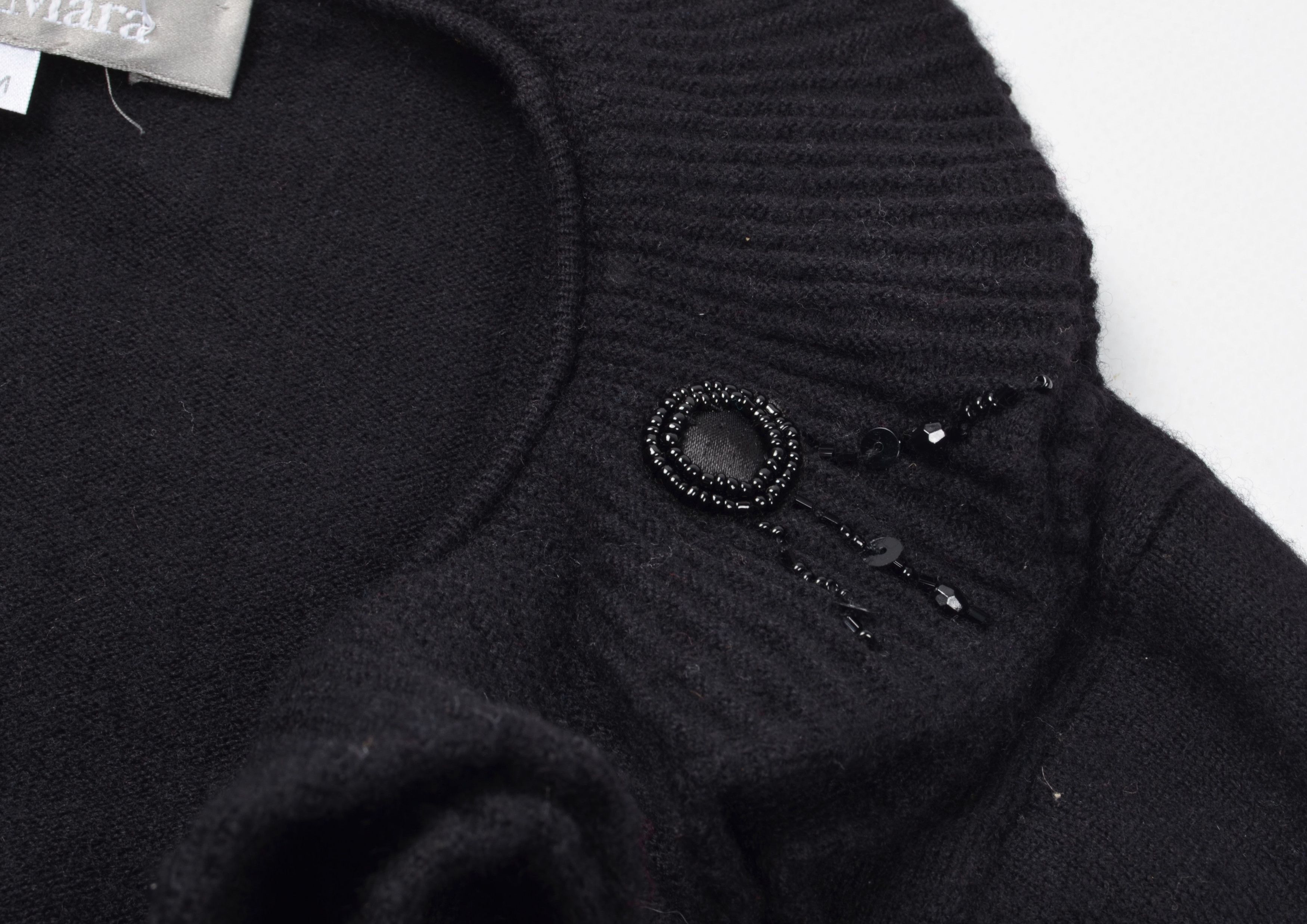 Max Mara Max Mara Vintage Y2K Glam Beaded Wool Black Cardigan Size M / US 6-8 / IT 42-44 - 5 Thumbnail