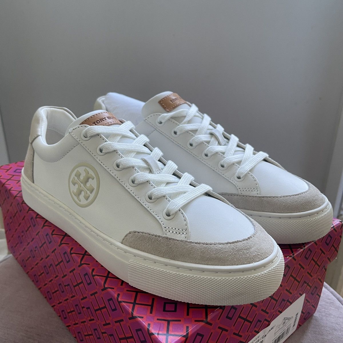 Tory Burch Colour block 100% leather sneakers minimalist Size US 8.5 / IT 38.5 - 6 Thumbnail