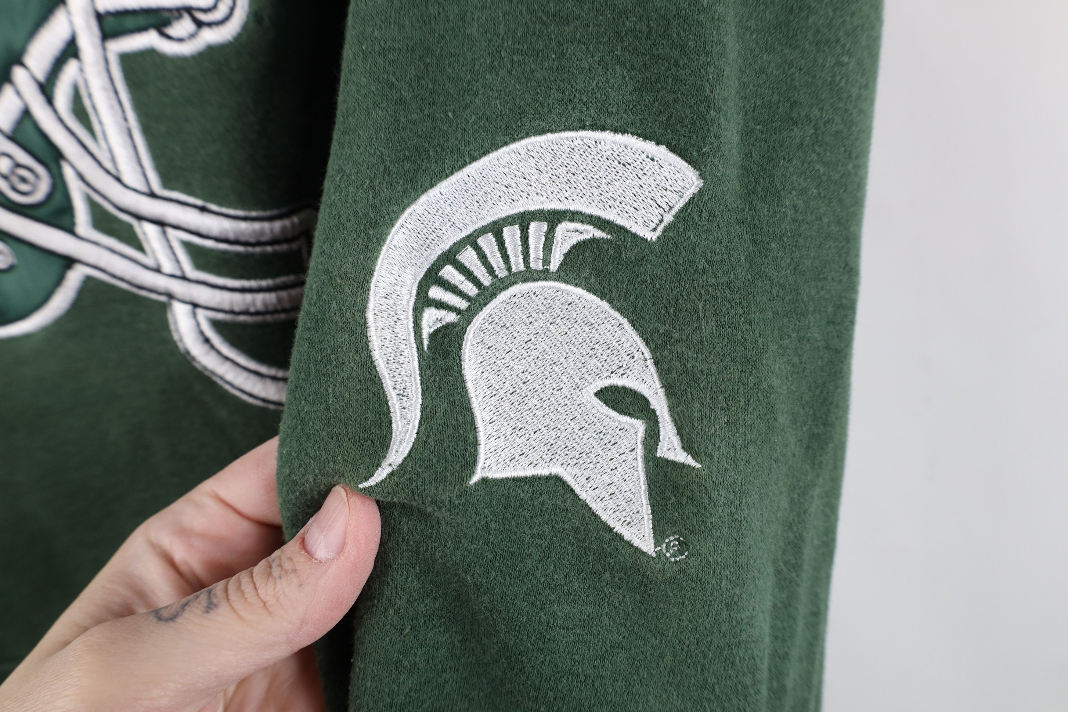 Vintage Vintage 90s Y2K Michigan State University Football Hoodie Size US XXL / EU 58 / 5 - 4 Thumbnail