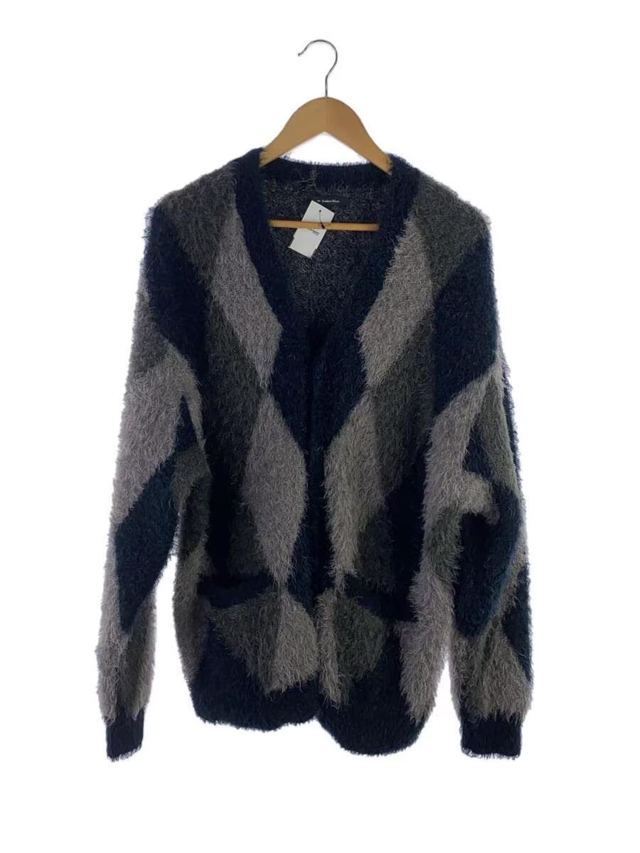 image of Number N Ine Fluffy Diamond Knit Cardigan in Black, Men's (Size Large)