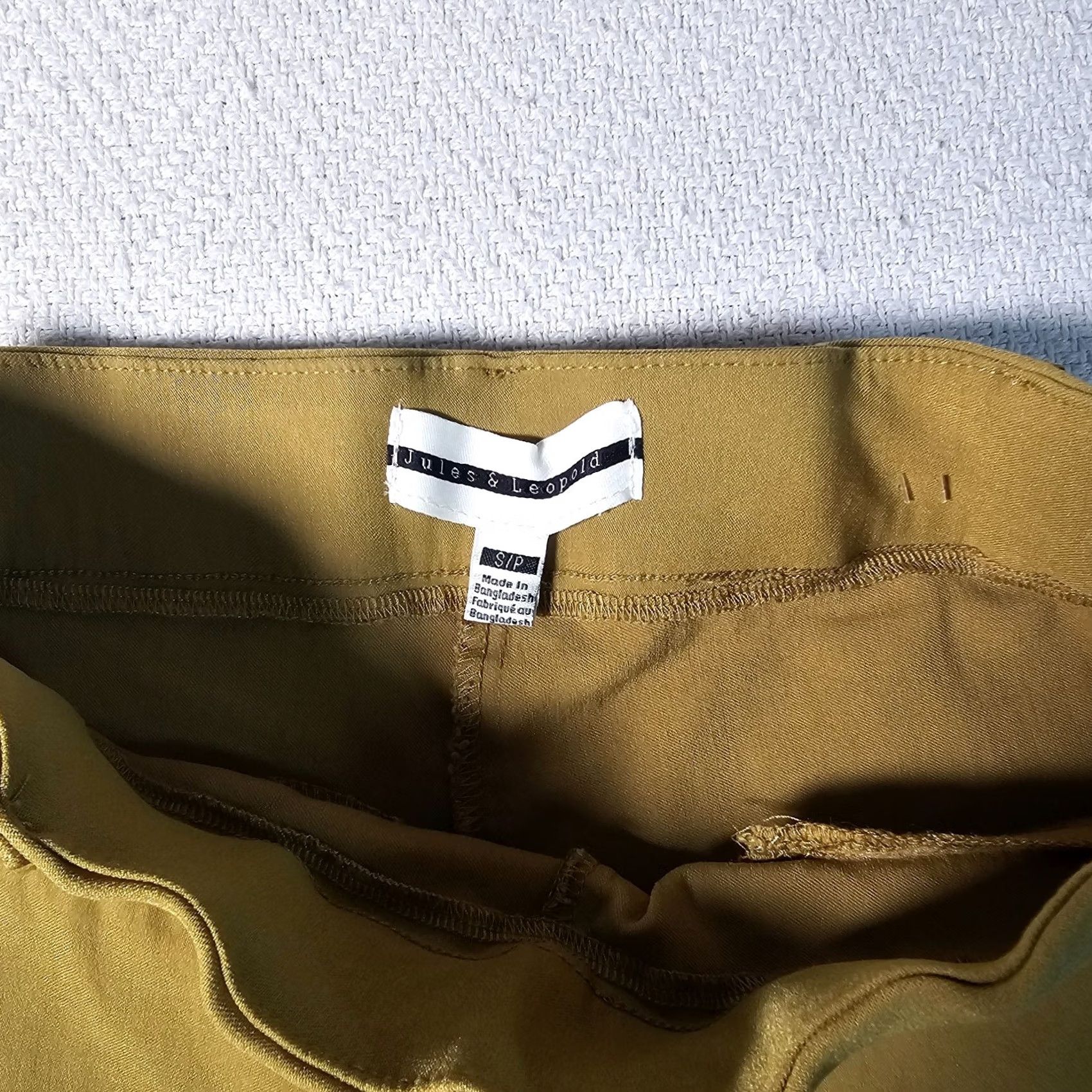 Vintage Jules & Leopold Pants Womens S Green Pull On High Rise Crop Rayon Blend Knit Front Flat Front Button Casual Formal Size 28" / US 6 / IT 42 - 3 Thumbnail