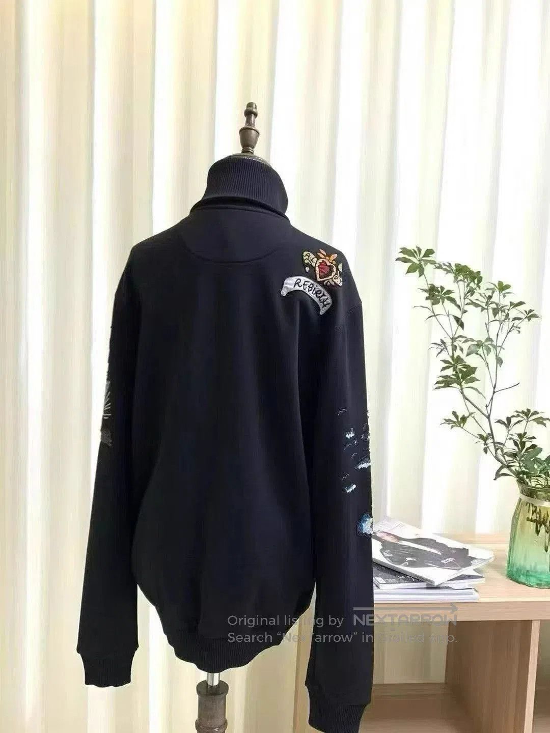 Valentino Black Embroidered Zip-Up Sweatshirt. Size US L / EU 52-54 / 3 - 4 Thumbnail