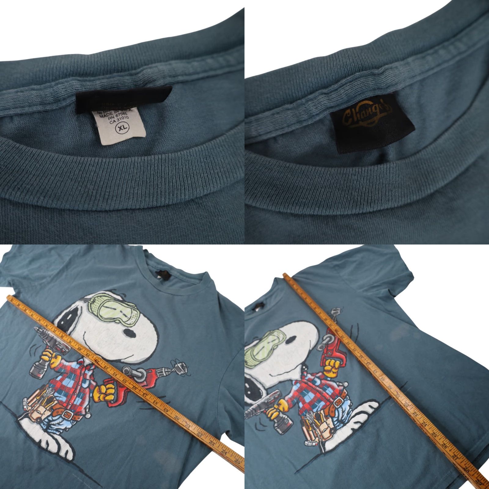 Peanuts VINTAGE Peanuts Snoopy "Real Dogs Don't Need Instructions" Graphic T Shirt Men's XL Blue Shirt Size US XL / EU 56 / 4 - 8 Thumbnail
