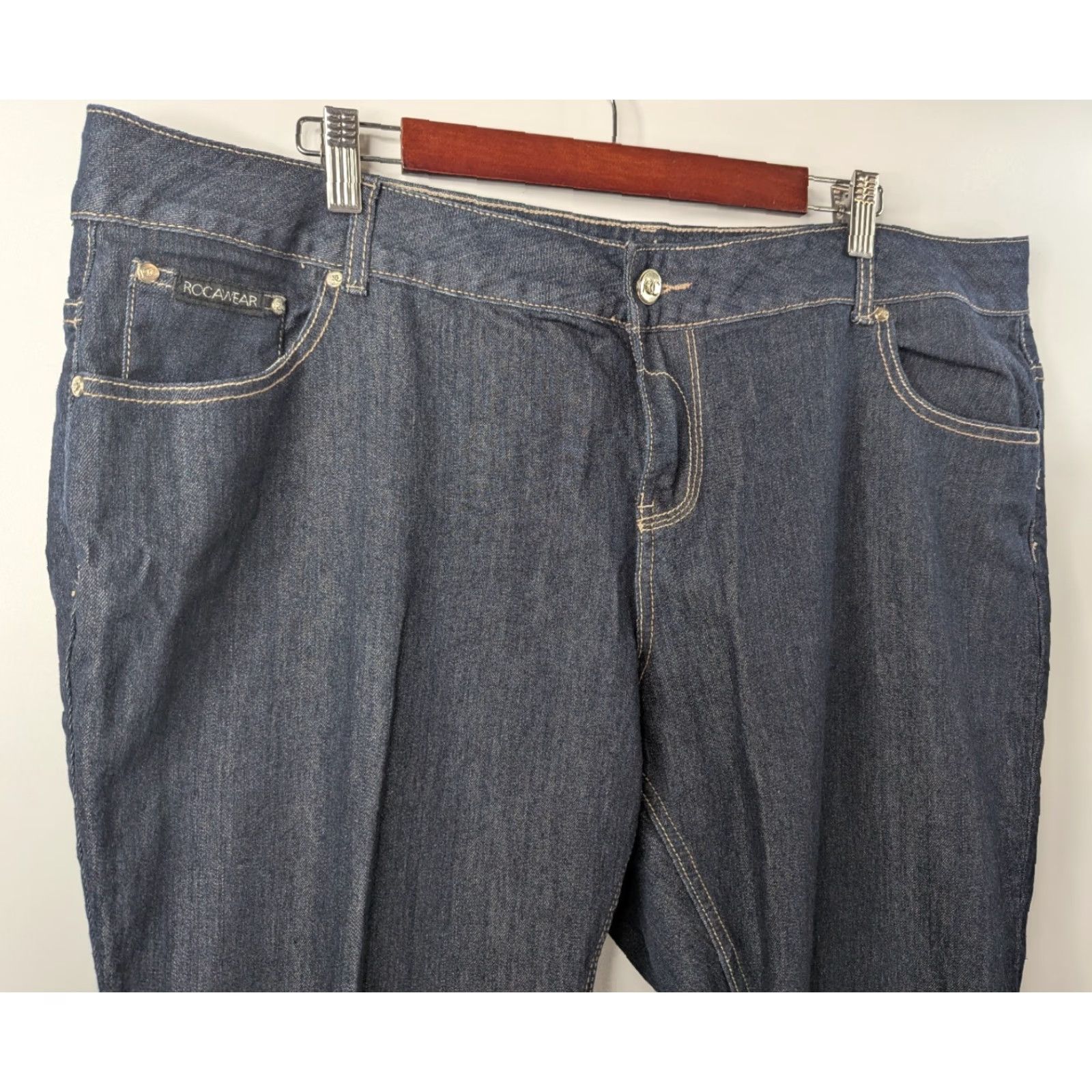 Rocawear Rocawear Jeans Women's Skinny 5-Pocket Denim Belt Loops Embroidered Purple Pocket Y2K Size 24 Blue Smooth Cotton Blend Regular Modern Size 42" / US 20 - 4 Thumbnail