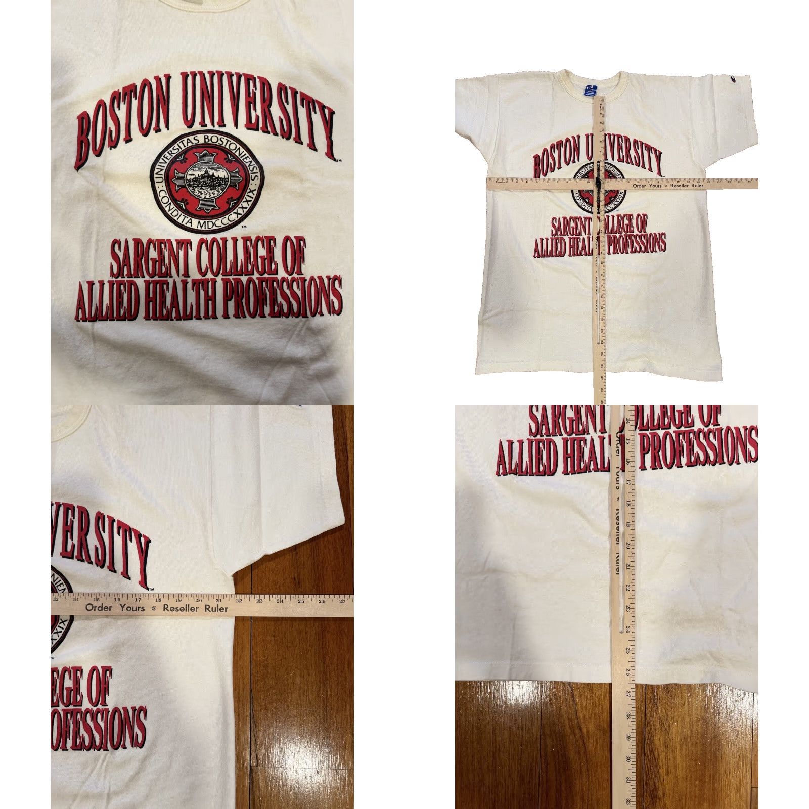 Champion VINTAGE Champion 90s Boston University Spell Out White T Shirt Unisex Adults L White 90s HTF Mens/Womens Size US L / EU 52-54 / 3 - 8 Thumbnail