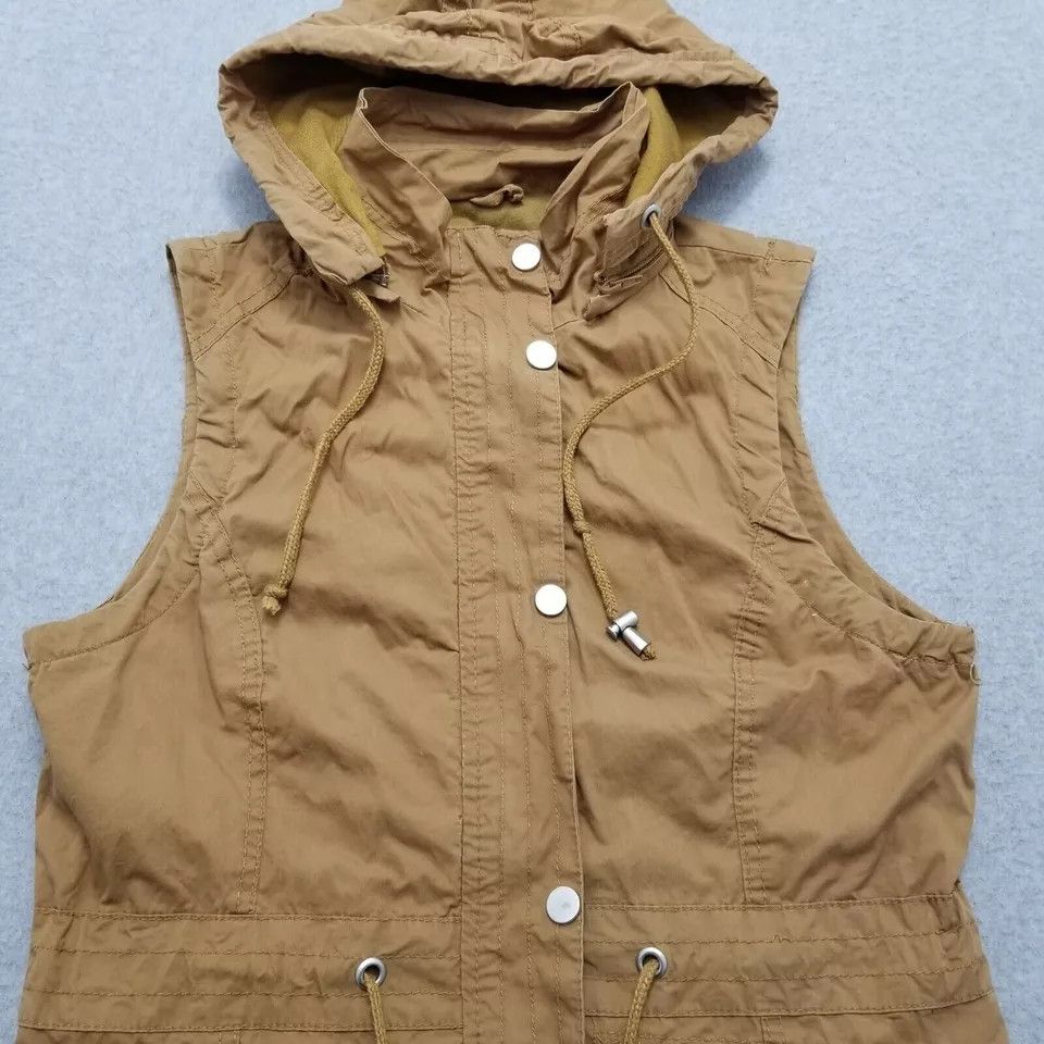 Other Cute Jacket Womens Medium Brown Vest Hooded Pockets Zip Size M / US 6-8 / IT 42-44 - 13 Thumbnail