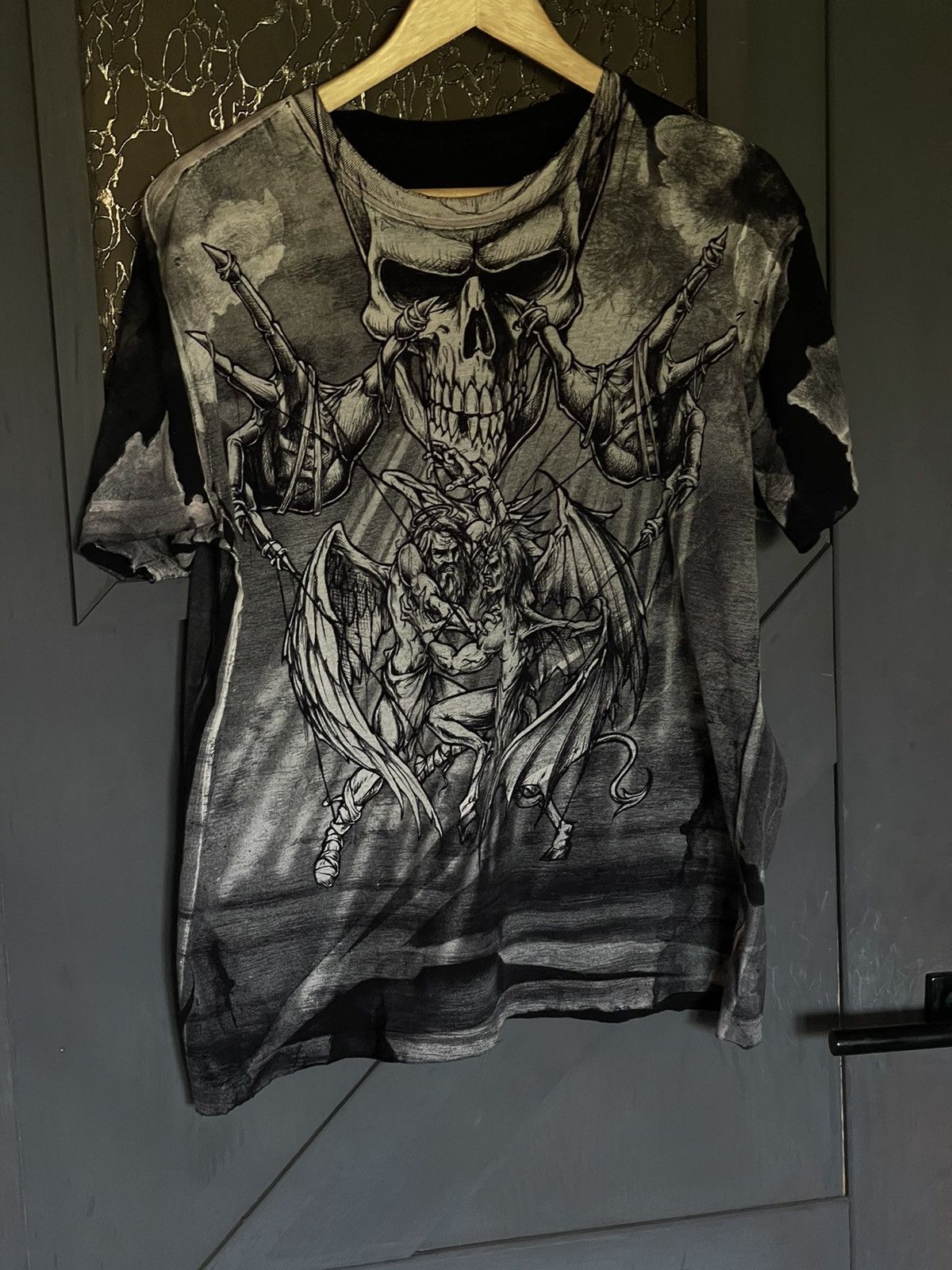 Affliction Affliction Y2K vintage scull tee print dyed t-shirt Size US L / EU 52-54 / 3 - 15 Thumbnail