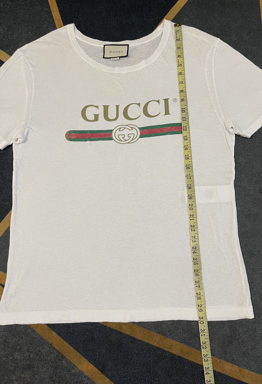 Gucci 🔥A$AP ROCKY🔥Gucci Classic Logo White Tee - size L Size US L / EU 52-54 / 3 - 10 Thumbnail
