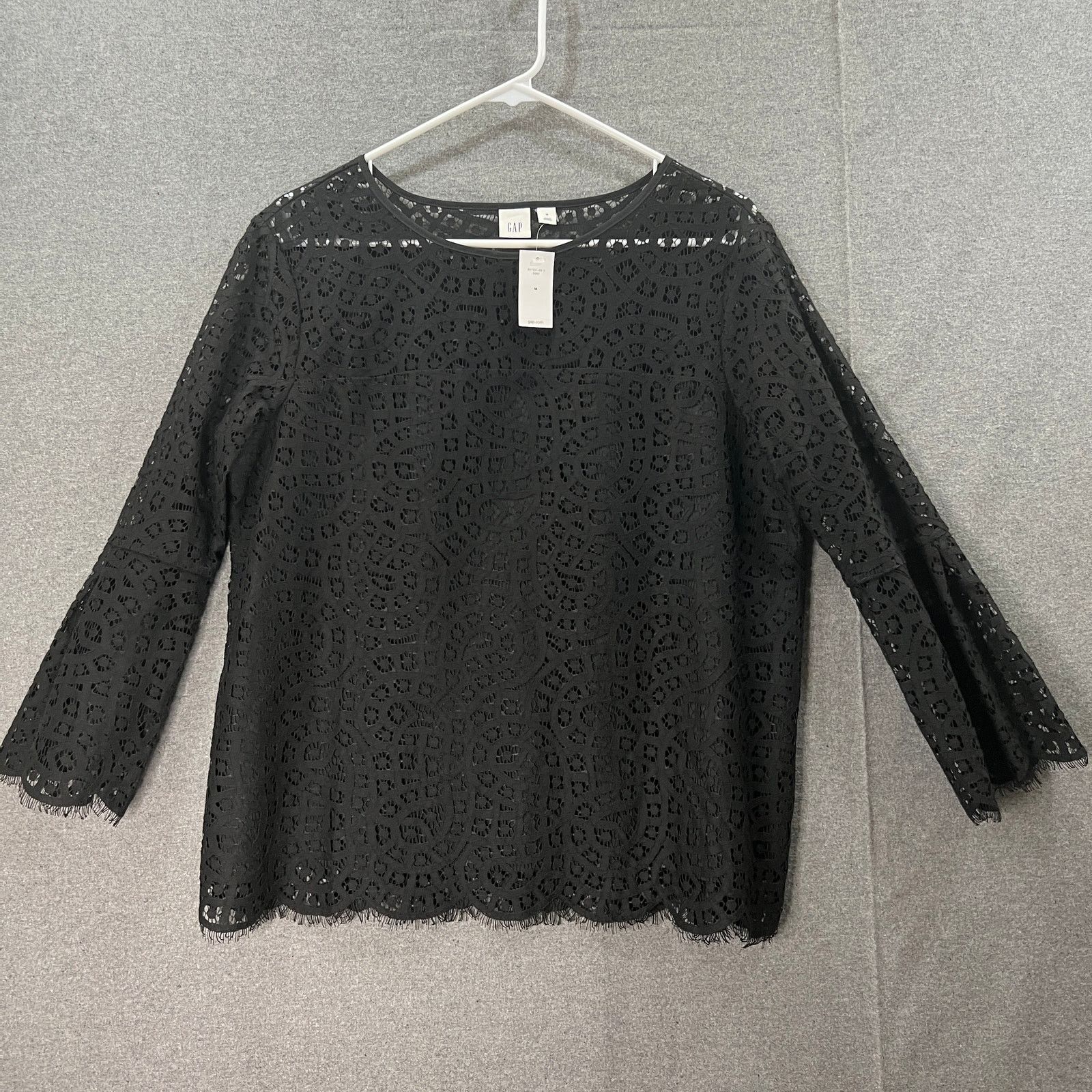 Gap Gap Black Lace Shirt Women Size M Casual Top Shirt Ladies Size M / US 6-8 / IT 42-44 - 1 Thumbnail