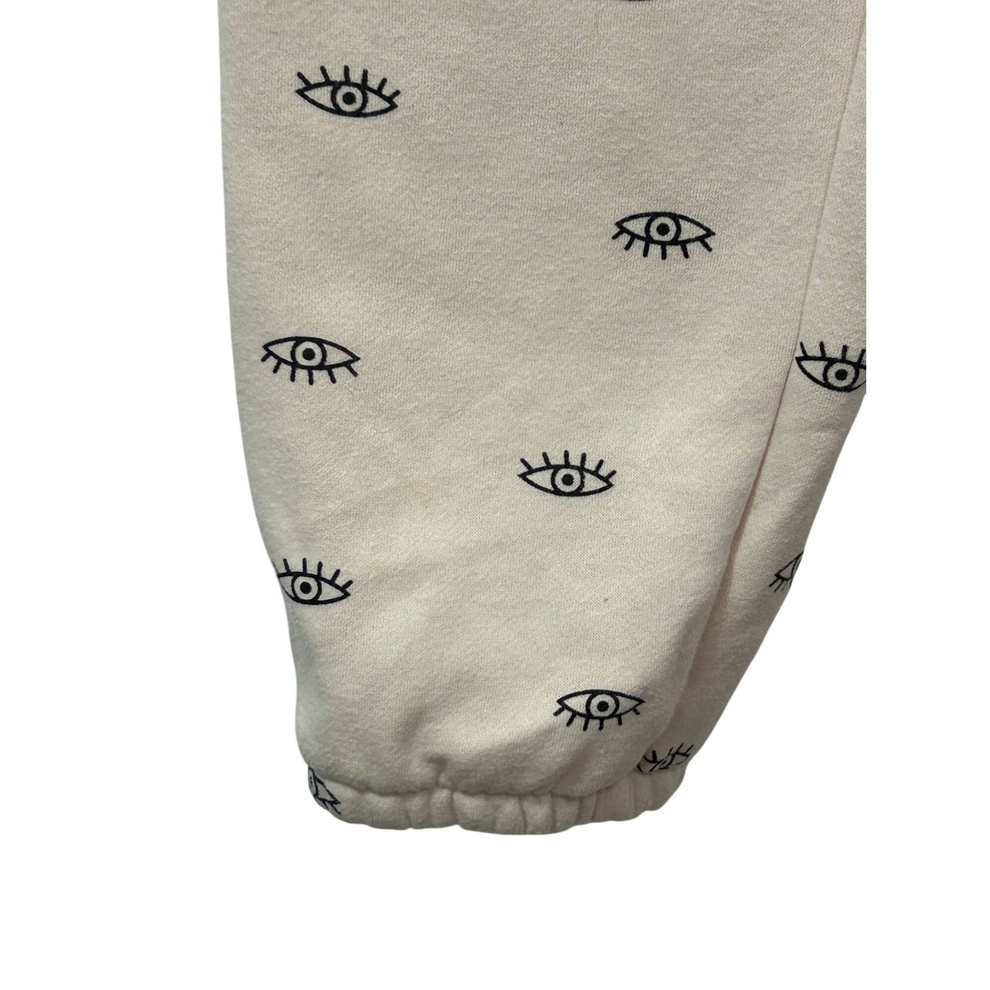 Other Adika Women’s Cream Sweatpants L Graphic Eye Pattern Joggers Size 33" - 8 Thumbnail