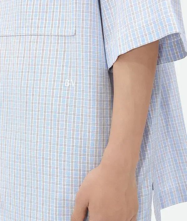 Bottega Veneta o1bcso1str0126 Cotton Linen Check Overshirt With "BV" Size US S / EU 44-46 / 1 - 3 Thumbnail