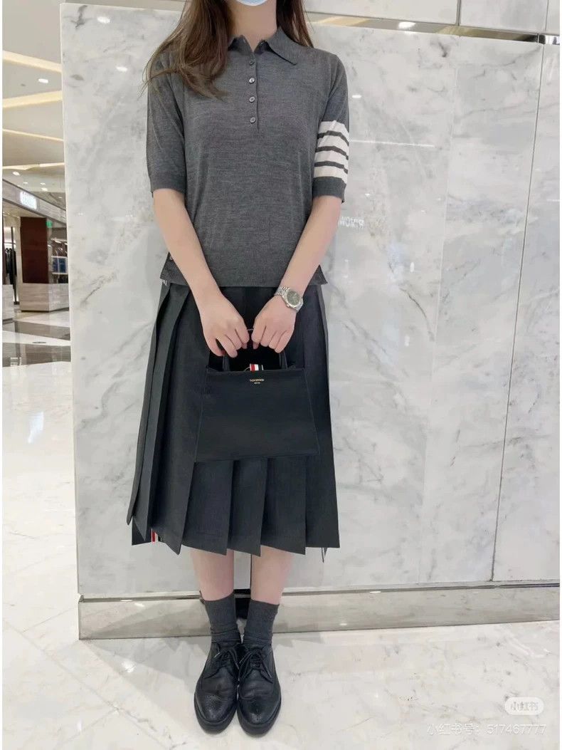 Thom Browne Thom Browne Gray Polo collar short sleeves Size US XS / EU 42 / 0 - 7 Thumbnail