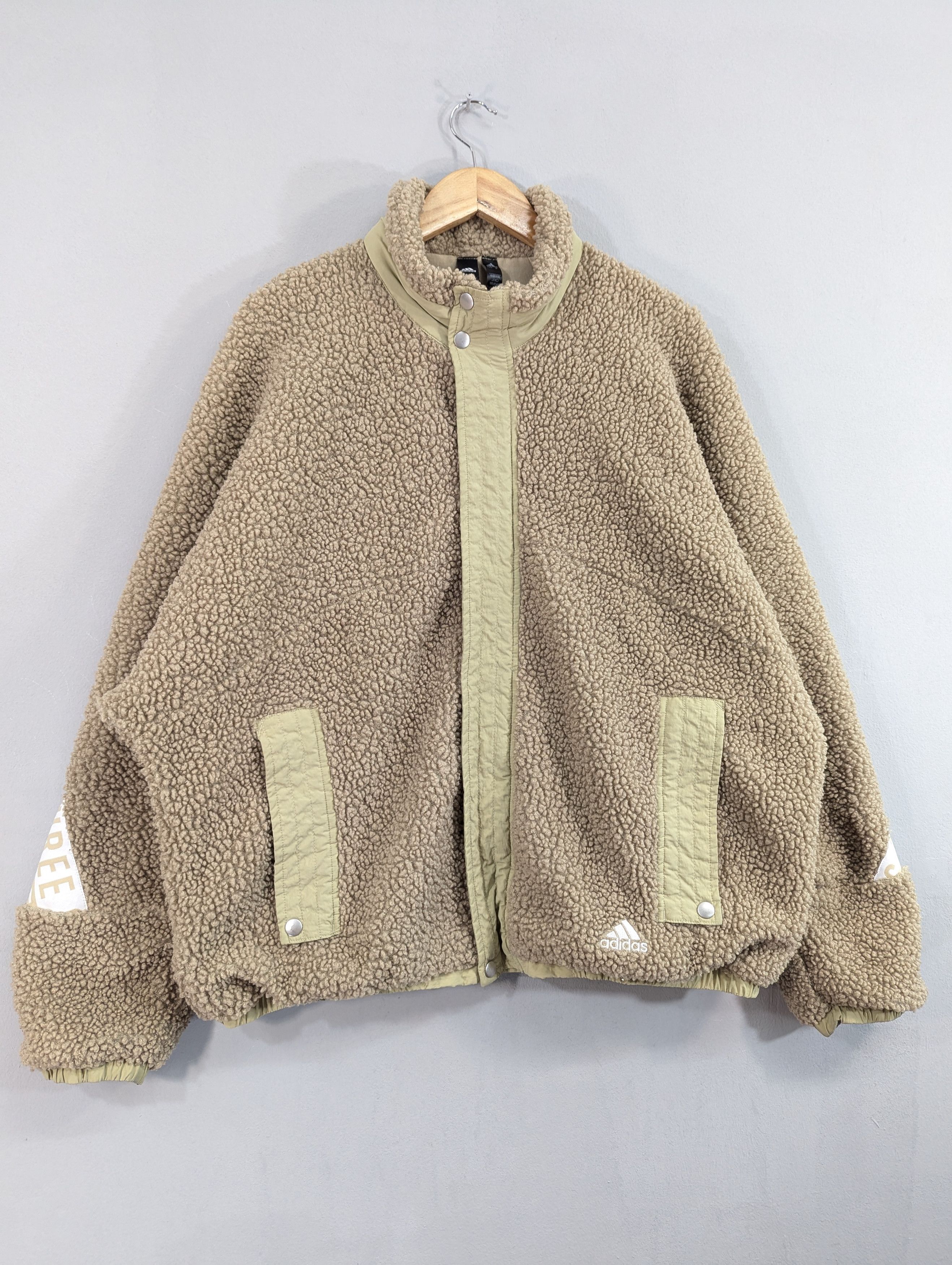 Adidas Adidas Three Stripes Boa Sherpa Fleece Jacket Size US XXL / EU 58 / 5 - 3 Thumbnail