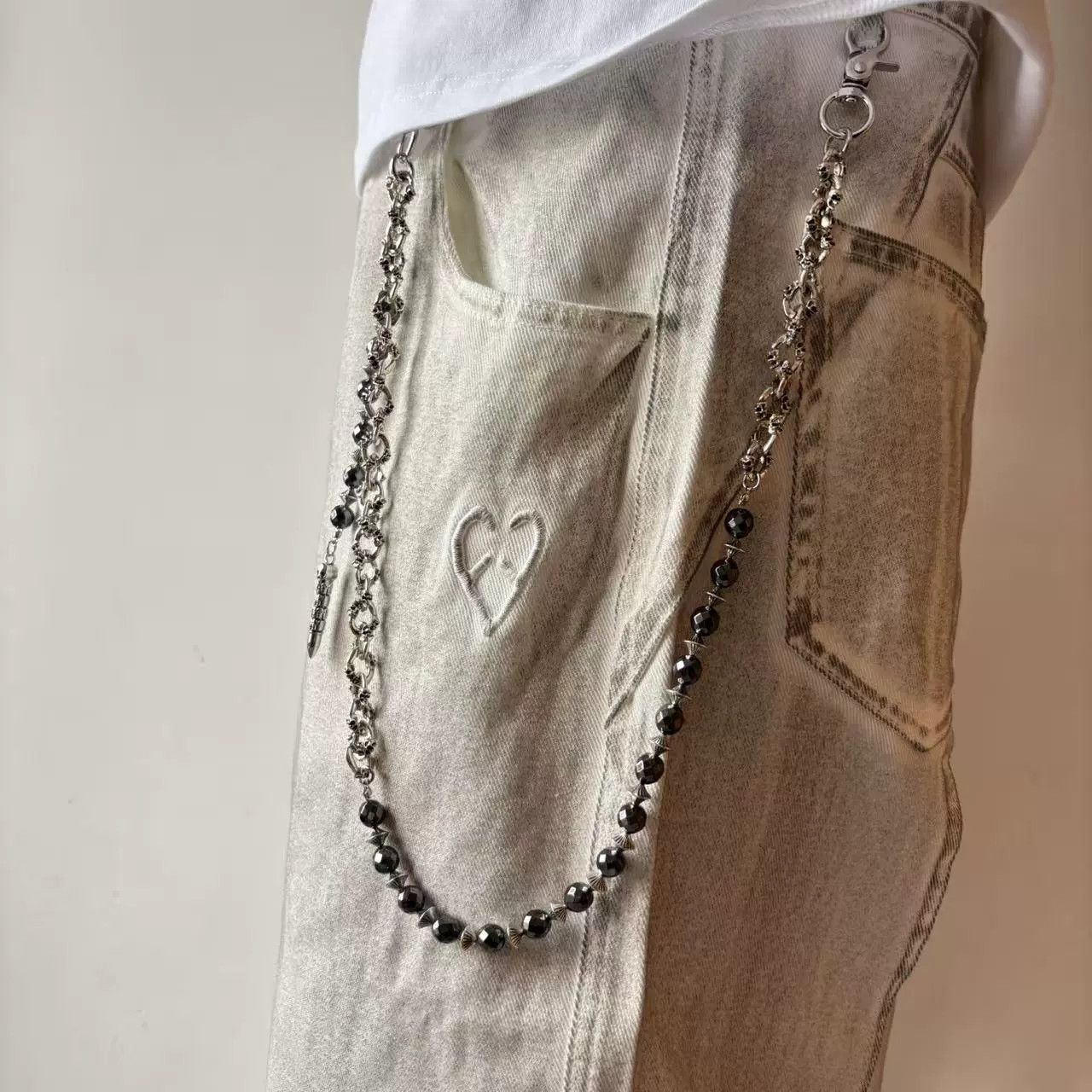 Vintage Retro hip-hop punk style jeans waist chain Size ONE SIZE - 5 Thumbnail
