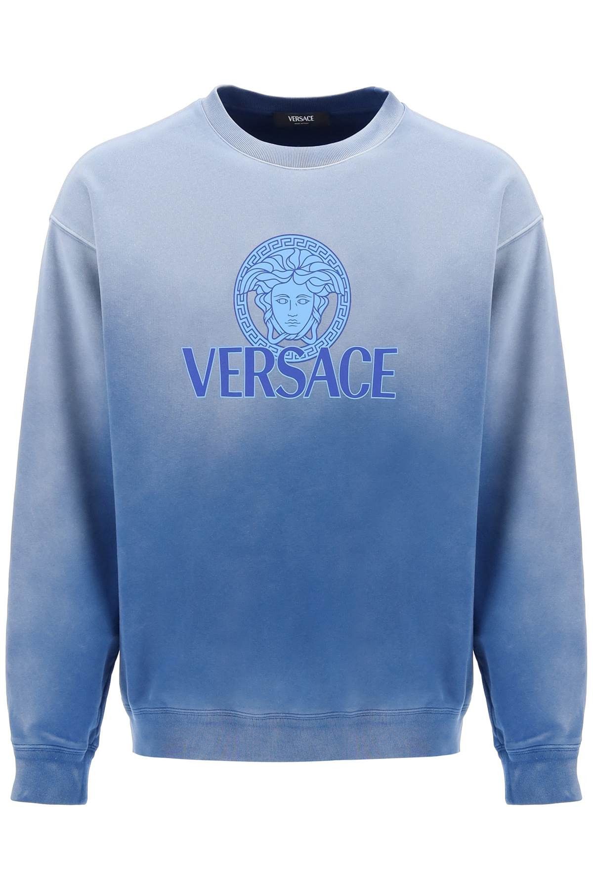image of Versace "gradient Medusa Sweatshirt in Royal Blue, Men's (Size Large)