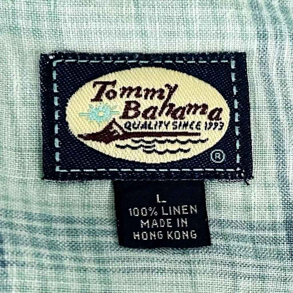 Tommy Bahama Tommy Bahama Shirt Vintage Large Plaid 100% Linen Green Blue Collared Short Sleeve Button-Up Men's L Regular Vintage Yes Size US L / EU 52-54 / 3 - 3 Thumbnail
