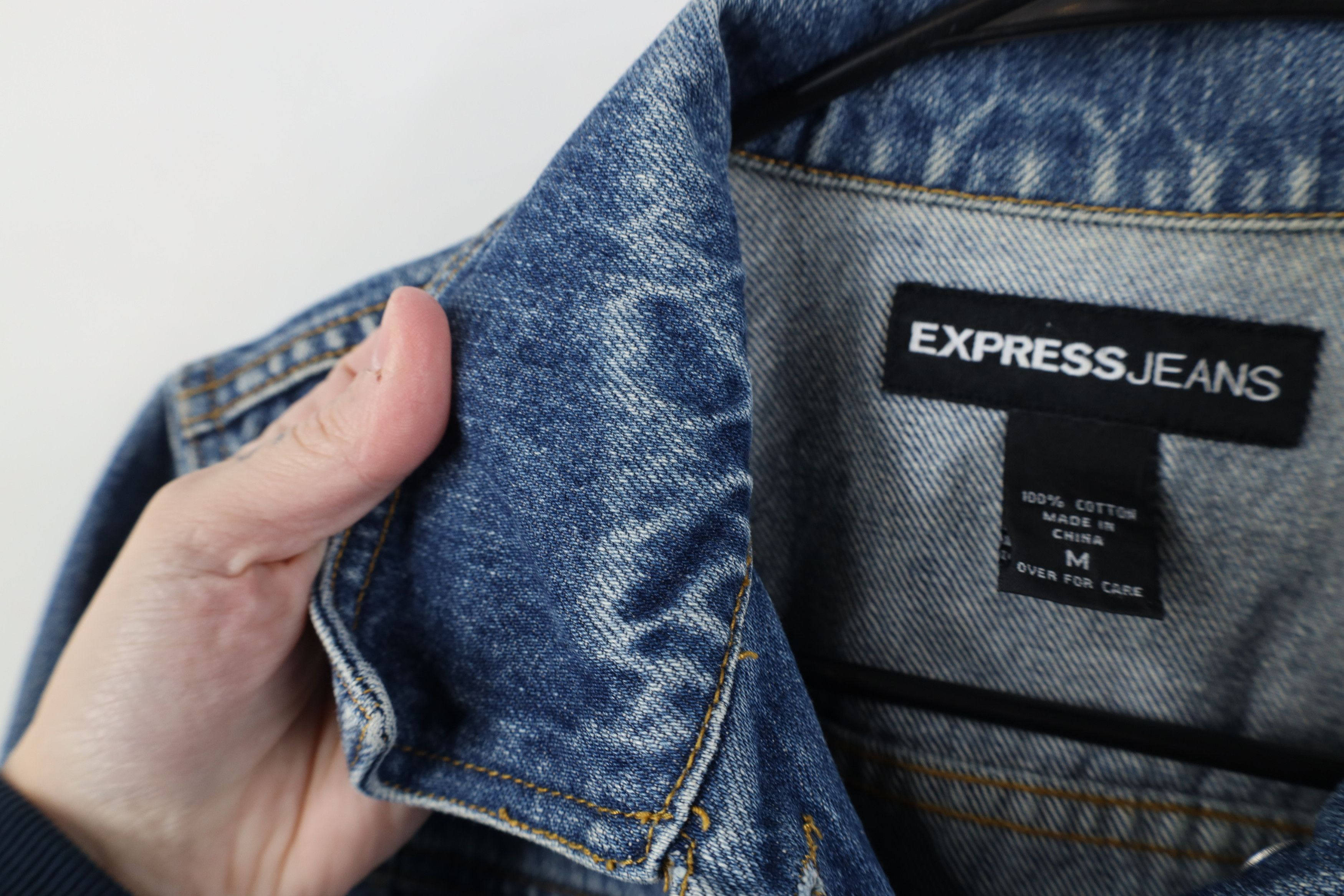 Express Vintage Y2K Express Babydoll Cropped Denim Trucker Jacket Size M / US 6-8 / IT 42-44 - 8 Thumbnail