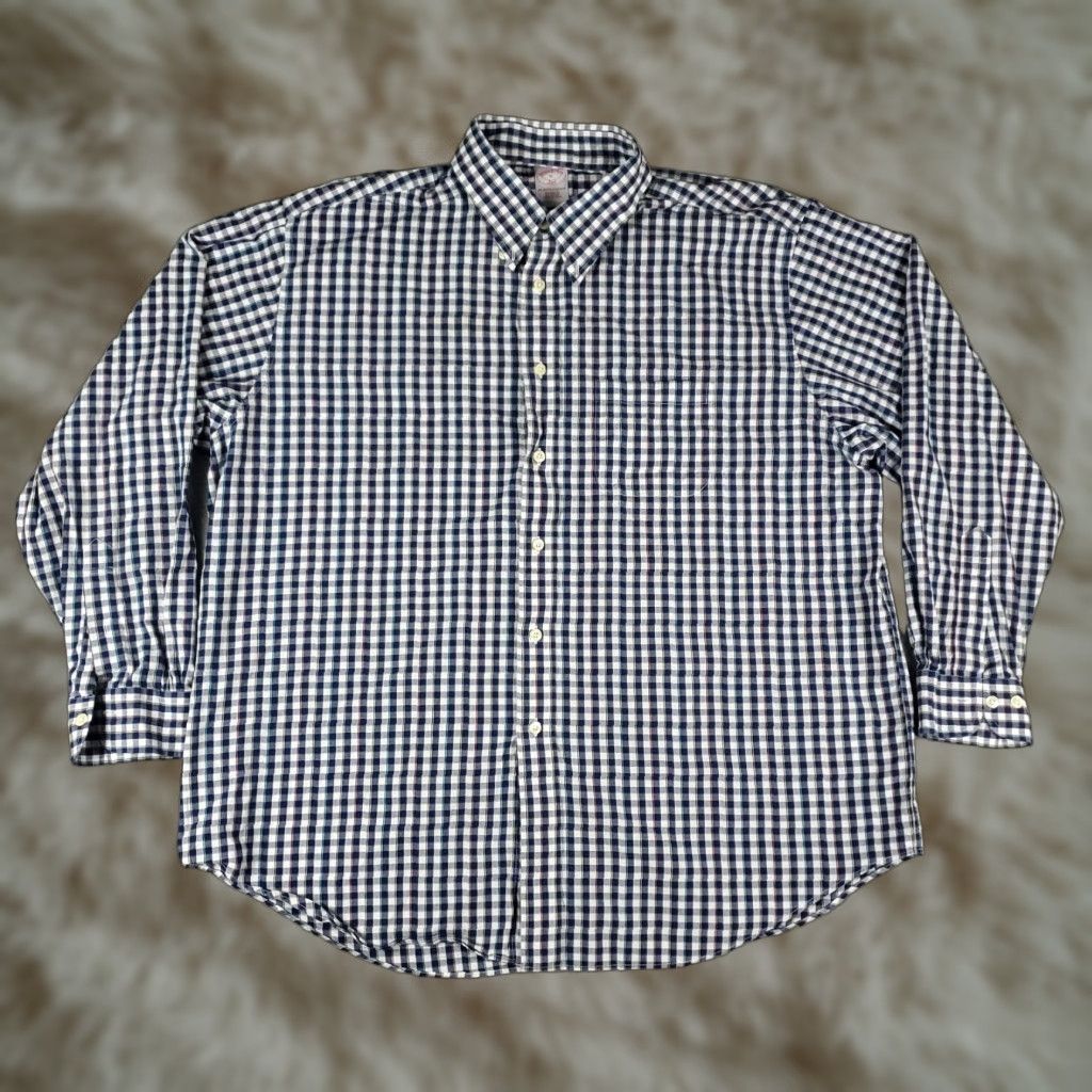 Brooks Brothers BROOKS BROTHERS Shirt Mens XL Blue Plaid Button-Up Long Sleeve Casual Dressy MENS Button Down Collared Size US XL / EU 56 / 4 - 1 Thumbnail